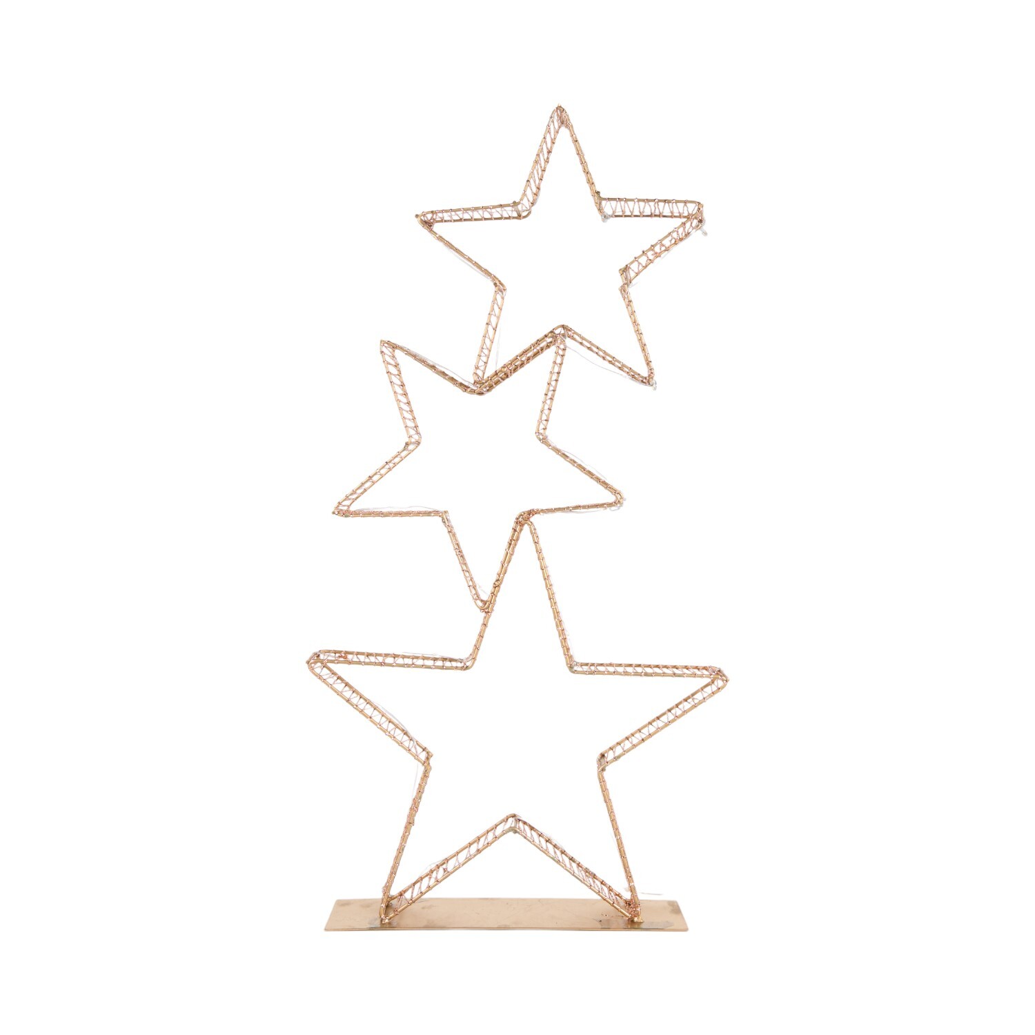 LED Stacked Star Decoration Gold Image 3