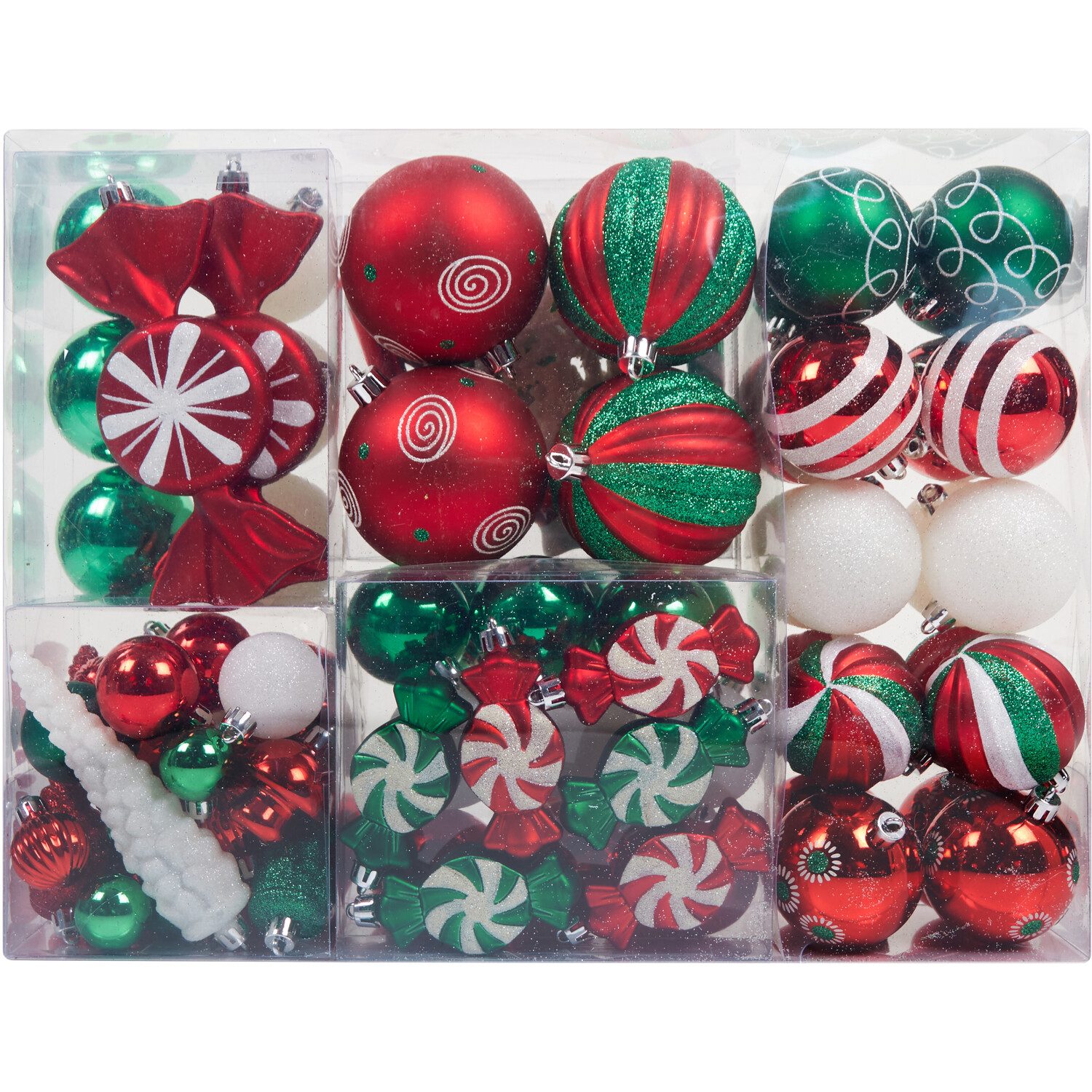 Pack of 100 Candy Cane Lane Baubles Red Image 1