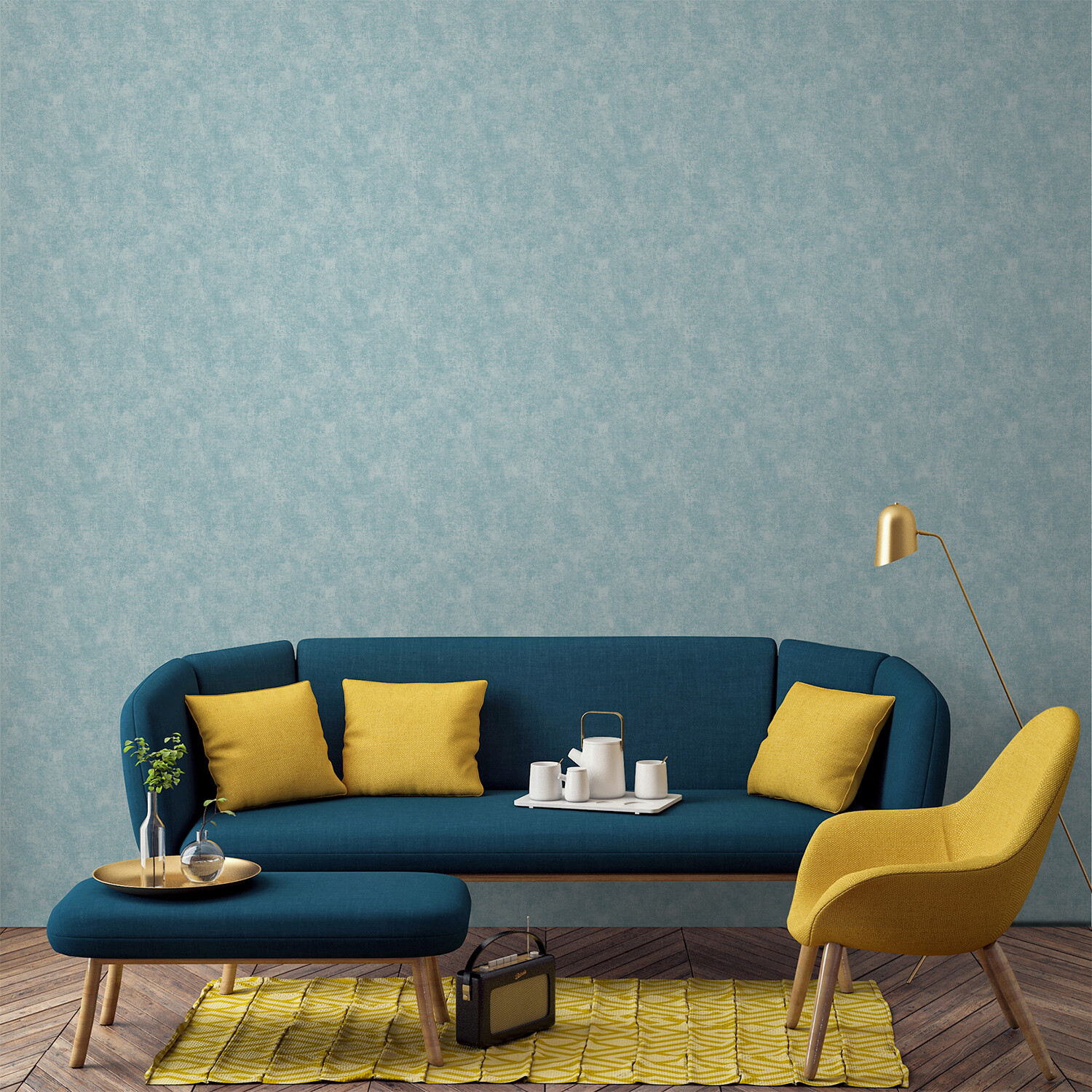 Capri Wallpaper - Teal Image 2