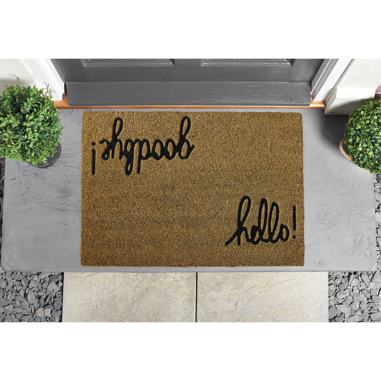 Rubber Embossed Door Mat - Brown Image 2