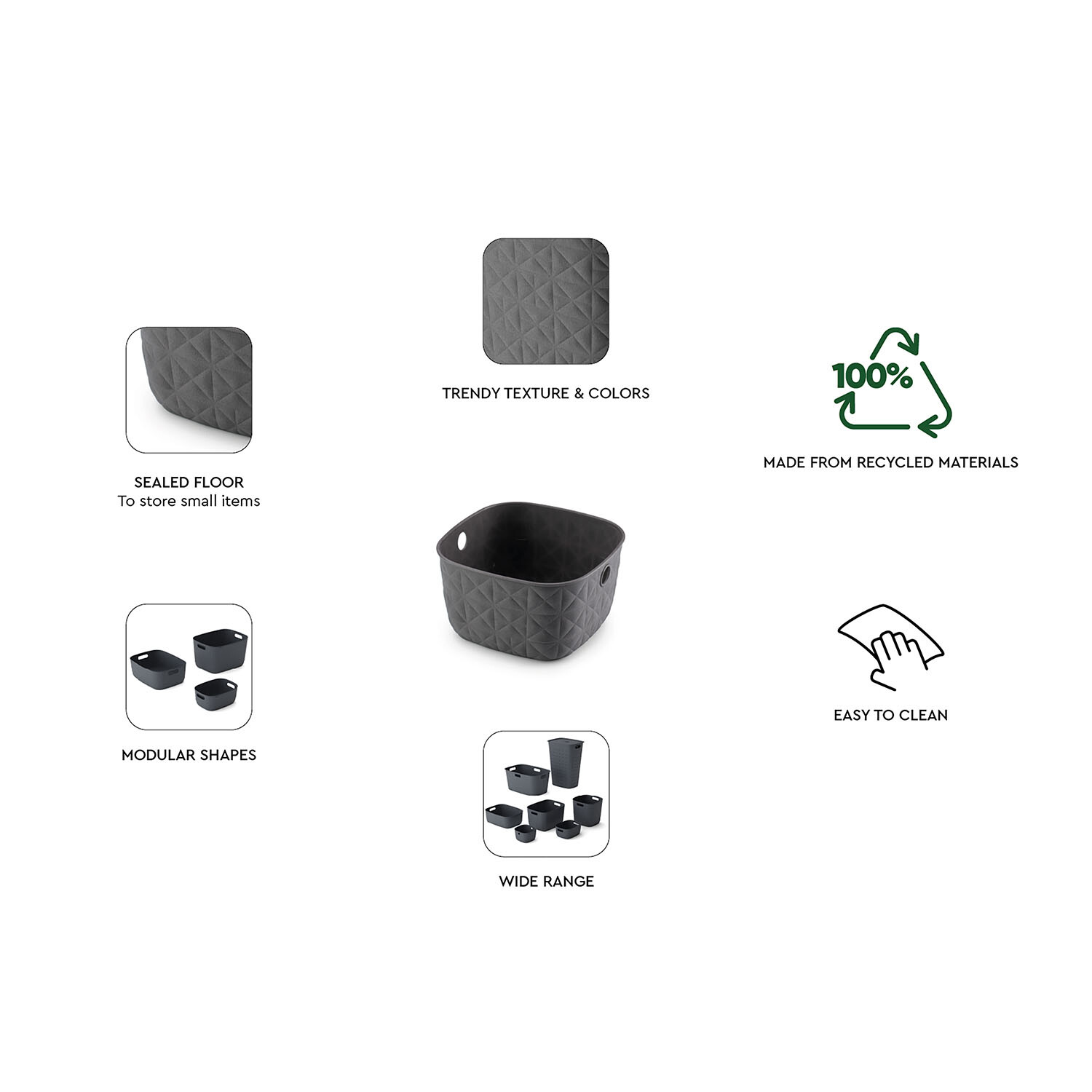 Curver Softex 3L Grey Storage Basket Image 7