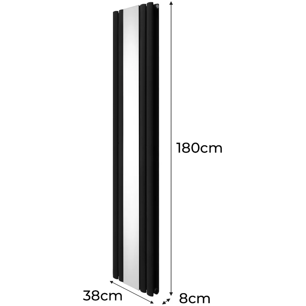 Monster Shop 3340 BTU Black Oval Mirror Radiator 1800 x 380mm Image 6