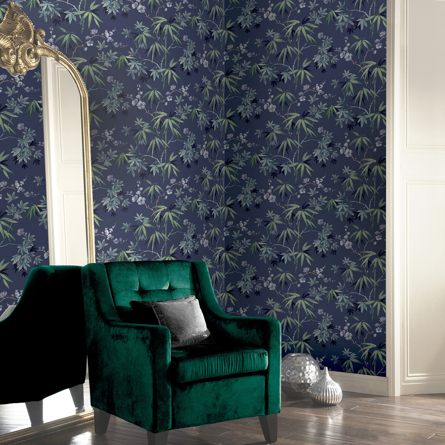 Jasmine Garden Wallpaper - Navy Image 6