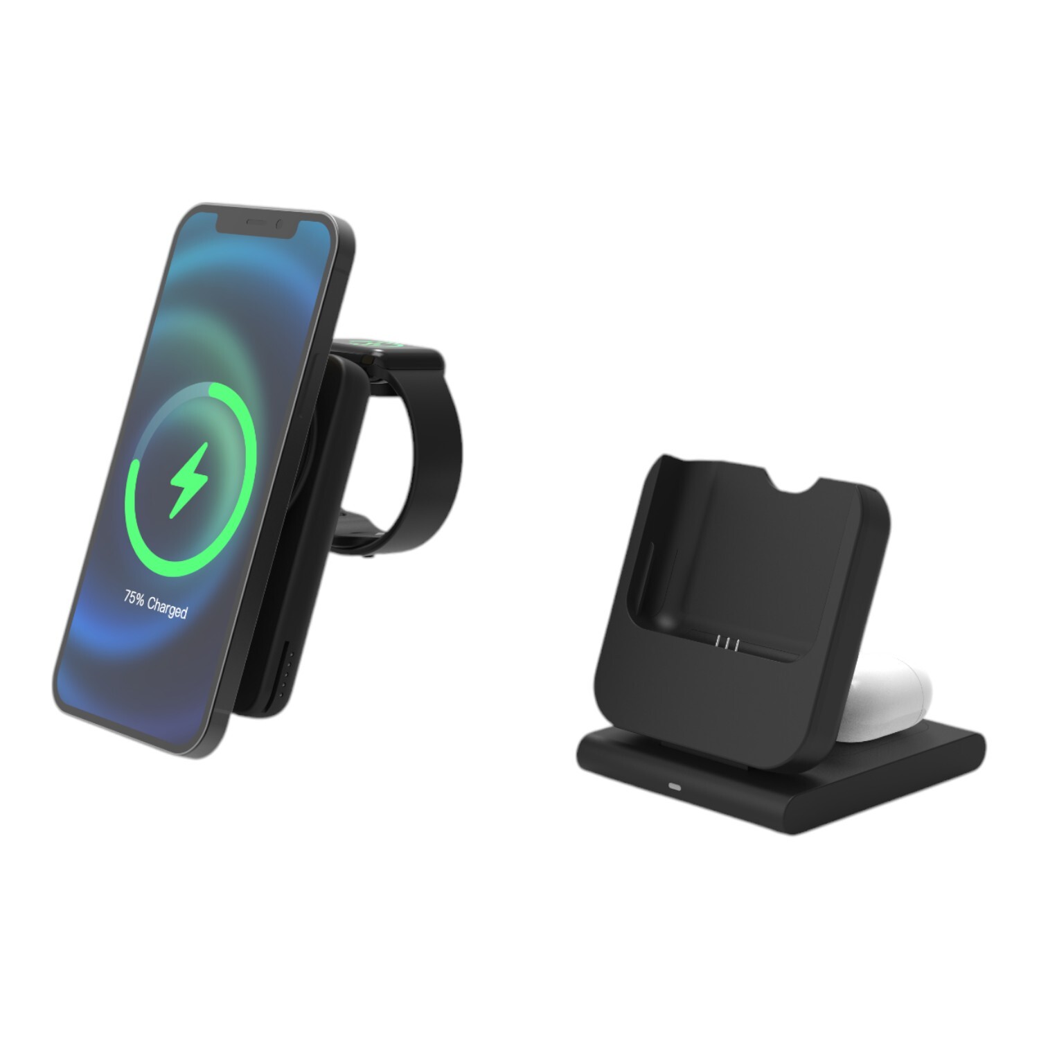Wireless Charging Stand with Power Bank - Grey Image 6