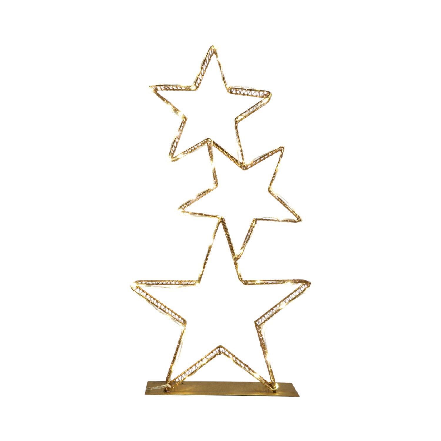 LED Stacked Star Decoration Gold Image 4