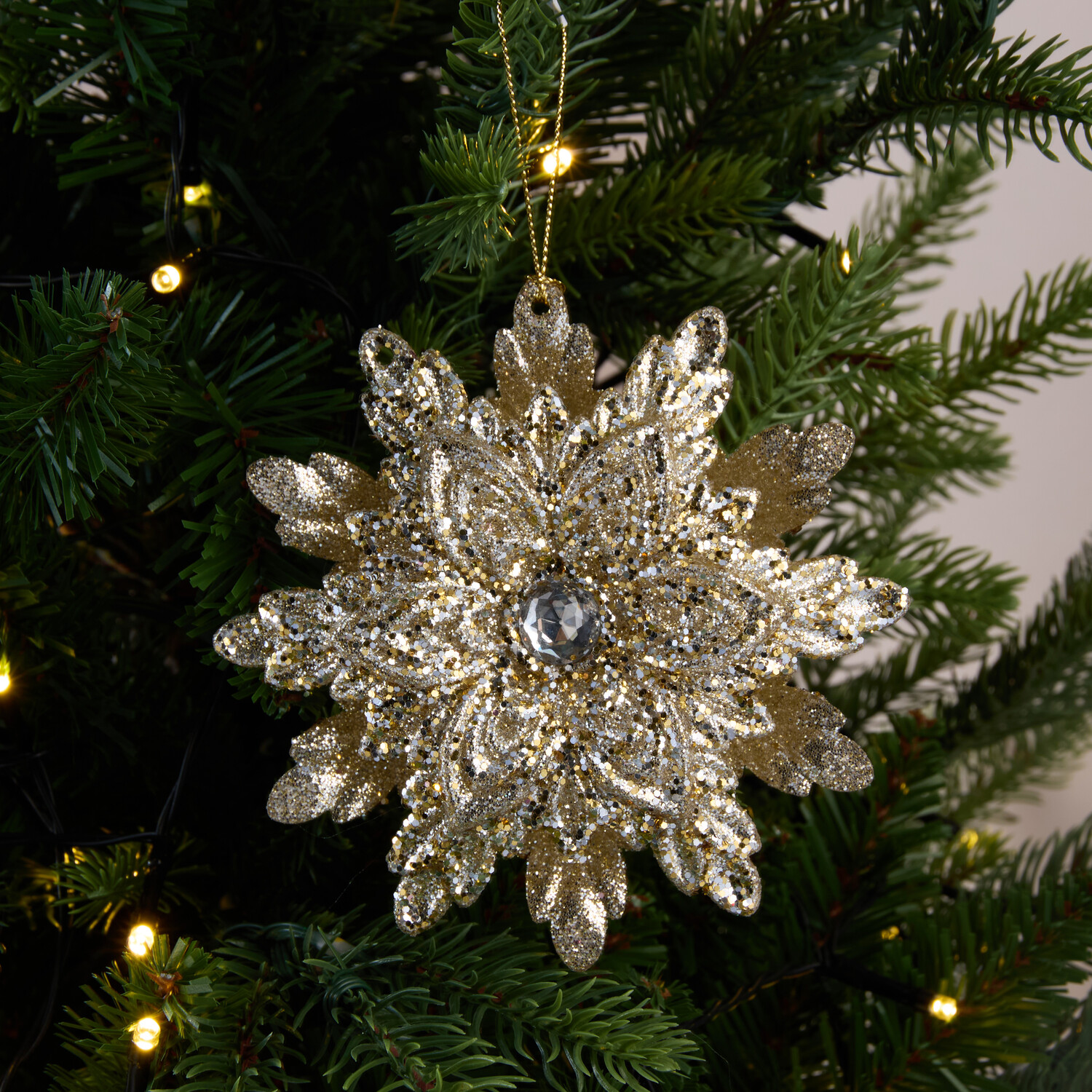 Glitter Snowflake Hanging Decoration Image 2