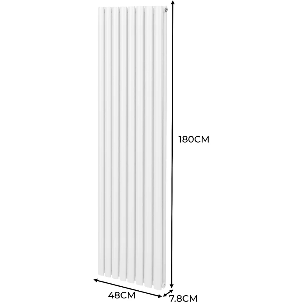 Monster Shop 6421BTU White Oval Column Radiator 1800 x 480mm Image 6