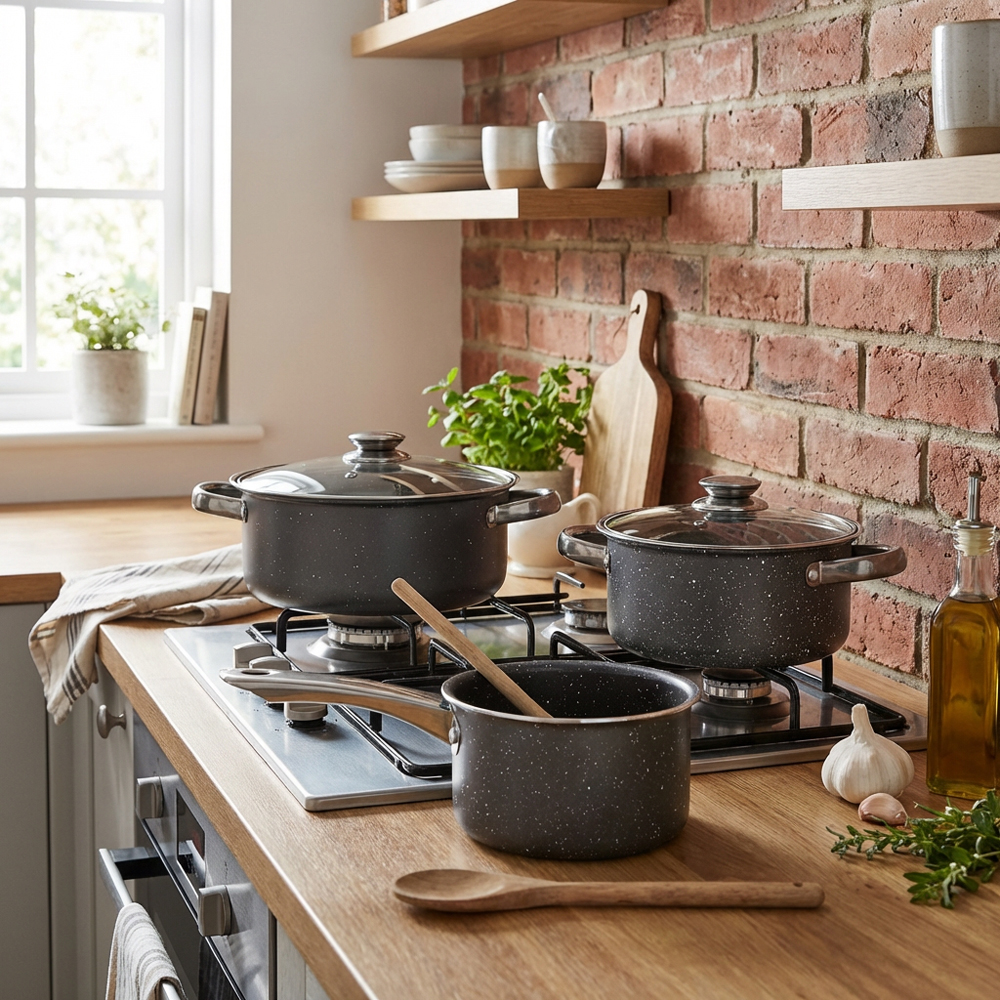6 Piece Cookware Set Dark Grey - Grey Image 8