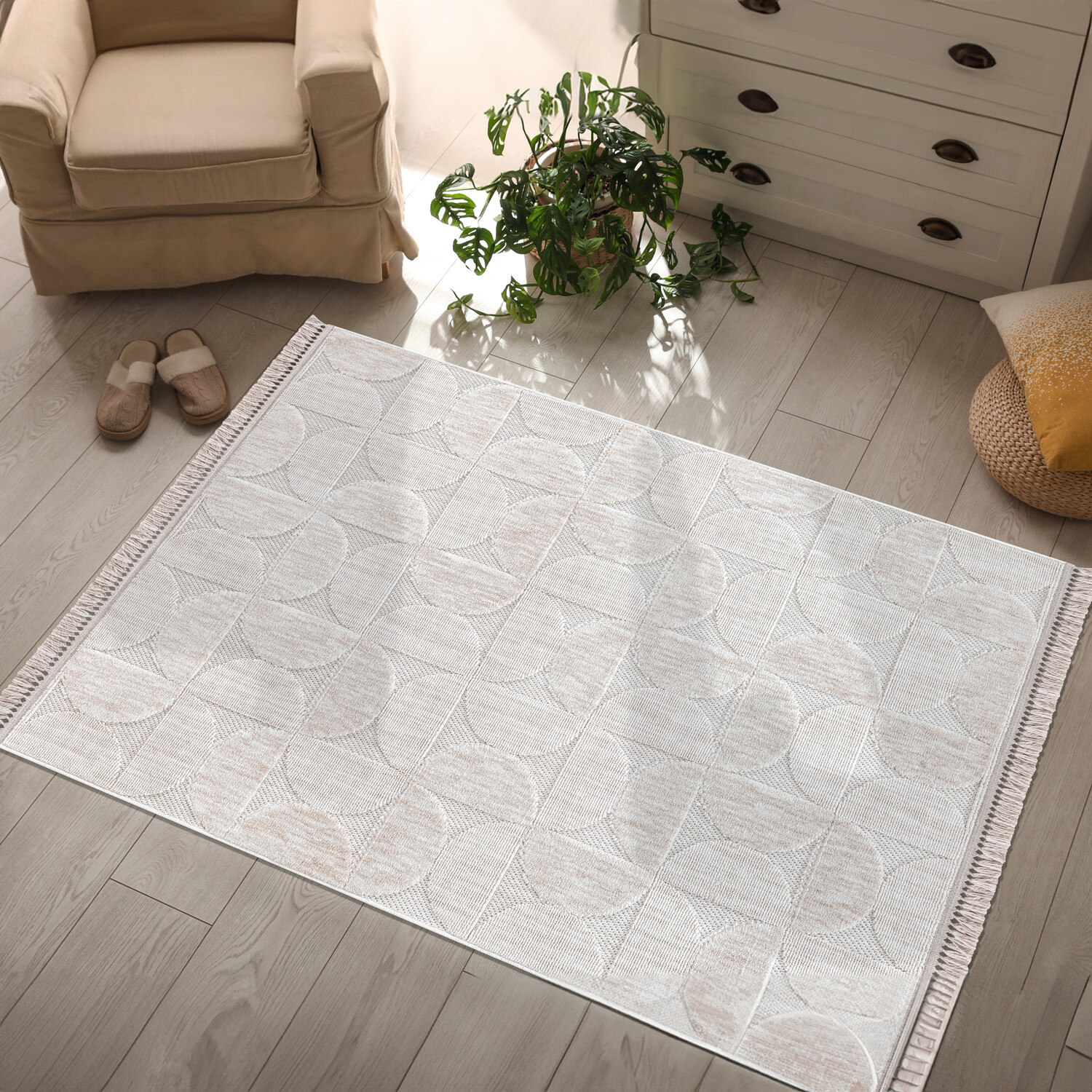 Broadway Demi Moon Rug Natural 140cm Image 2