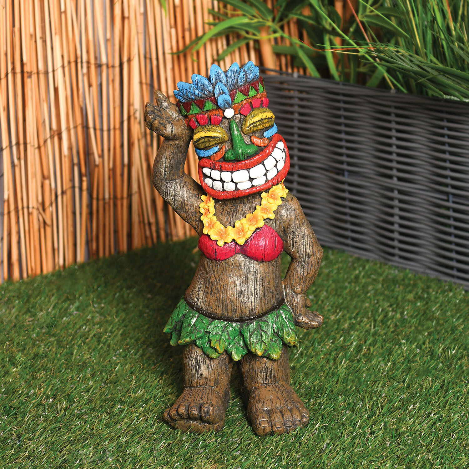Tiki Statue Garden Figurine - Brown Image 2