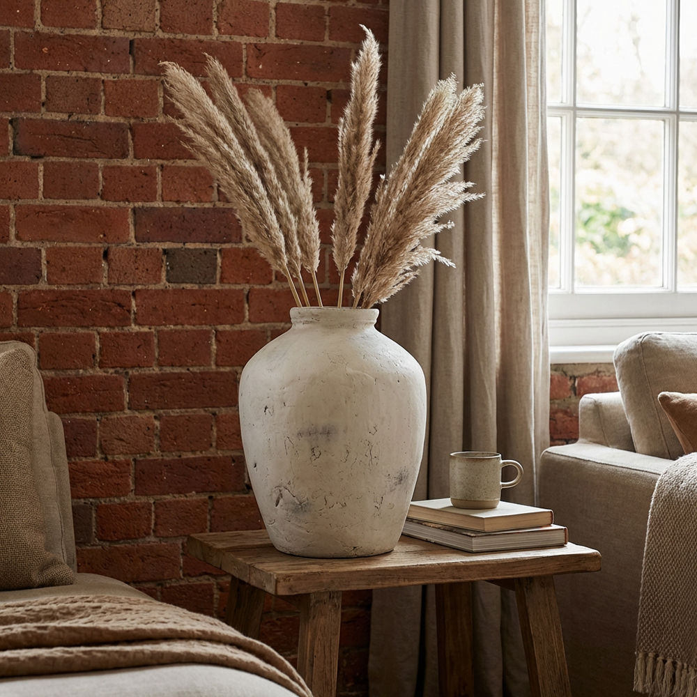 Amara White Large Textured Vase 34cm Image 3
