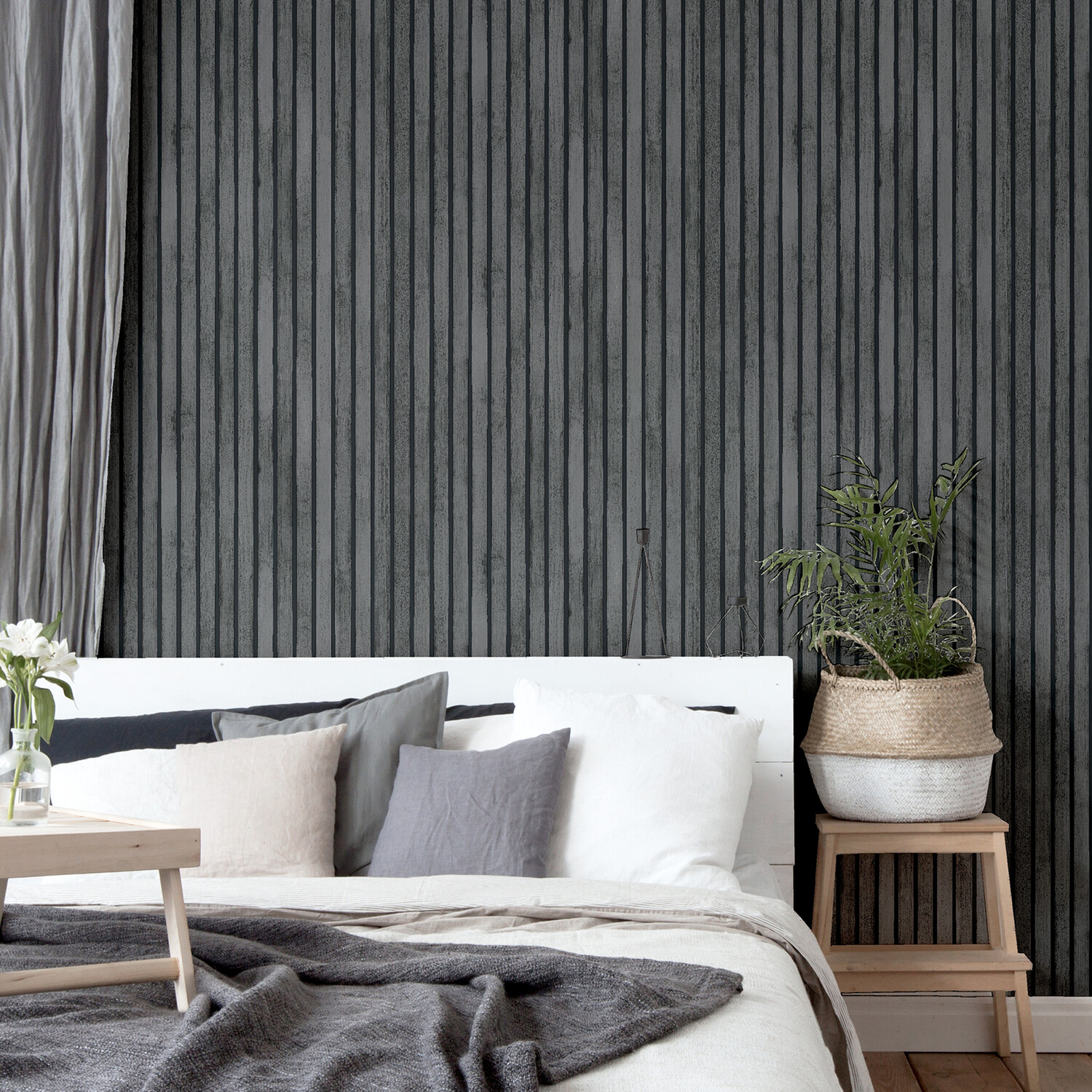 Wood Slats Wallpaper - Grey Image 4