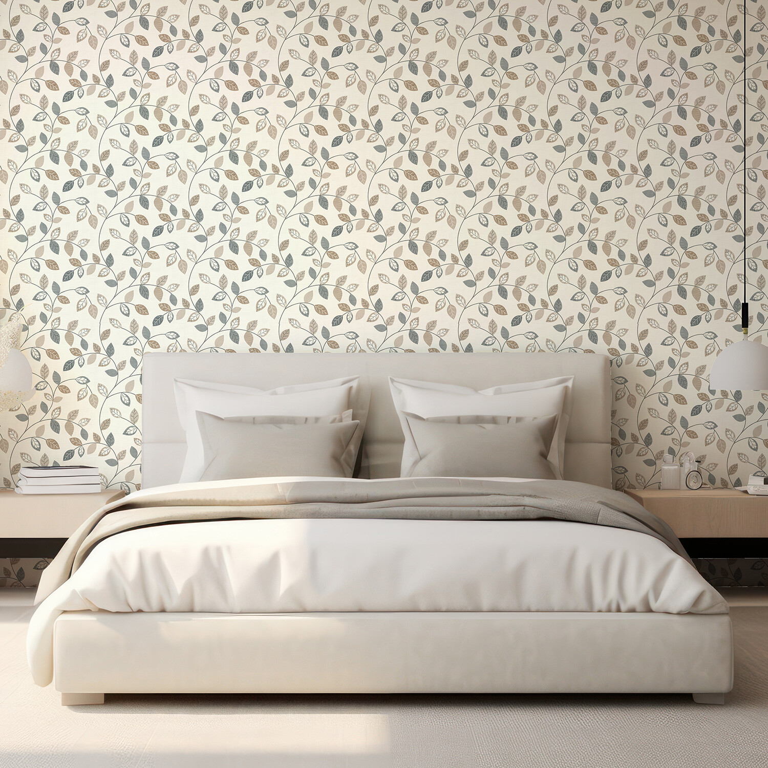 Japandi Leaf Trail Wallpaper - Natural Image 7