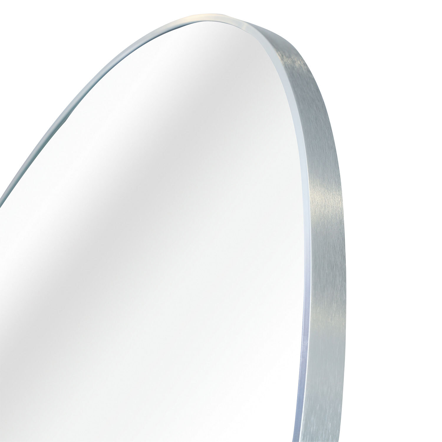 Brushed Long Oval Mirror - Silver Image 6