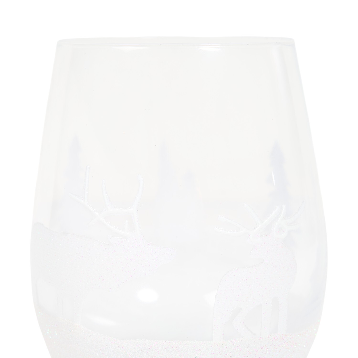 Tumbler Glass with Xmas Scene White Image 3