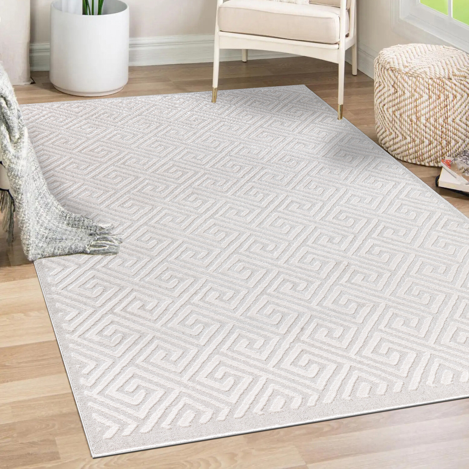 Boutique Meander Rug - Cream / 120cm Image 2