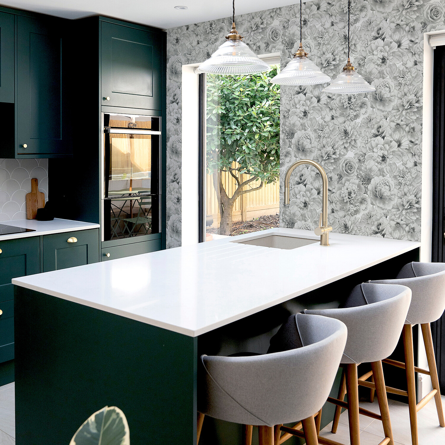 Glitter Bloom Wallpaper - Silver Image 2