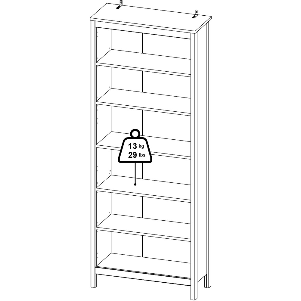 Furniture To Go Madrid Jackson Hickory Oak 6 Shelf Bookcase Image 8