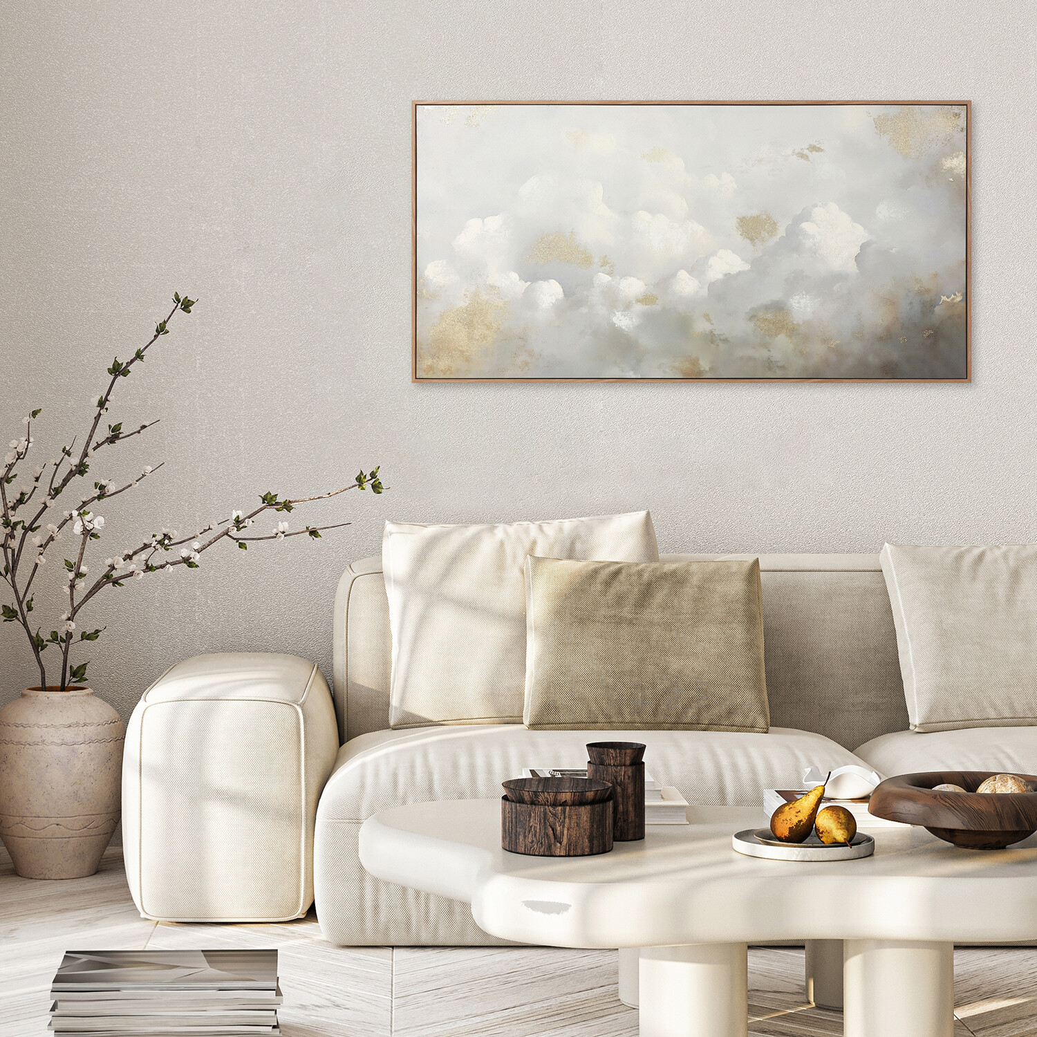 Embellished Cloud Framed Wall Art Grey Image 5