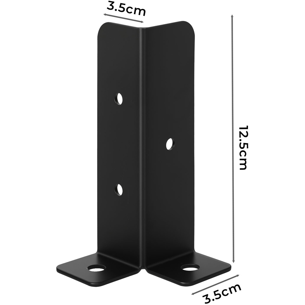 Traderight HW0300-UK 8 Piece Black Iron Fence Post Support Bracket Image 7