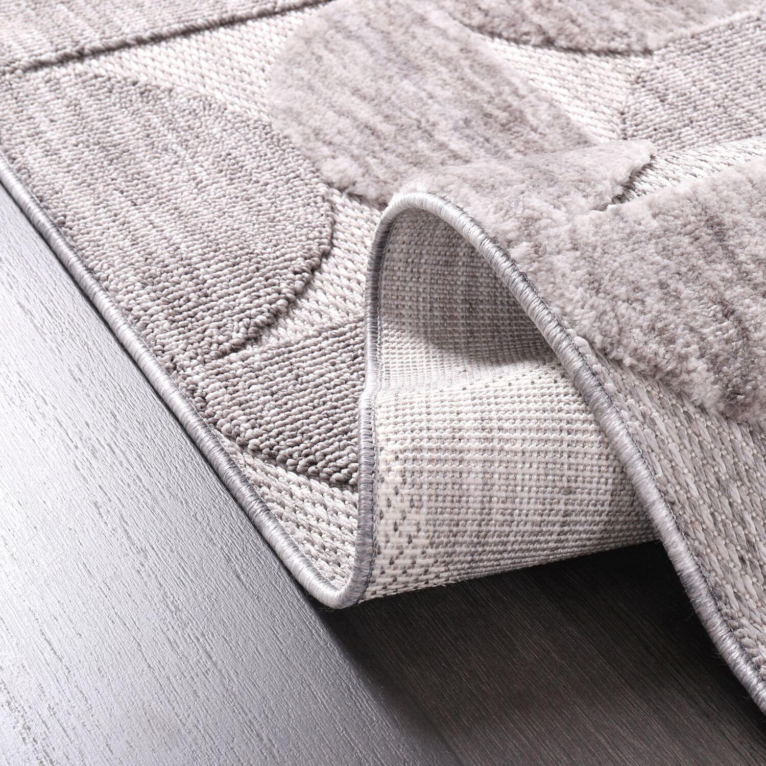 Broadway Demi Moon Rug  - Grey / 120cm Image 3