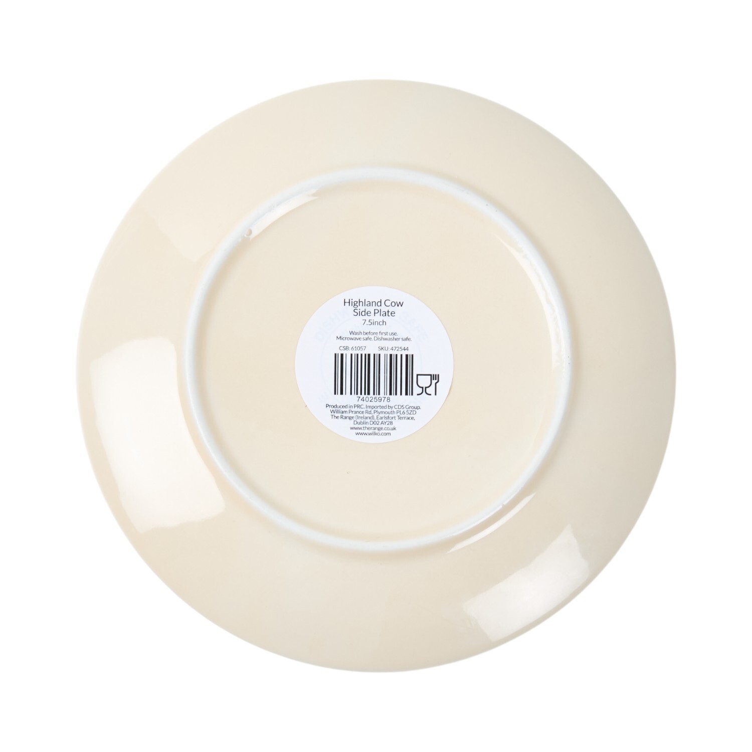 Highland Cow Dinner Plate Cream Side Plate Image 6