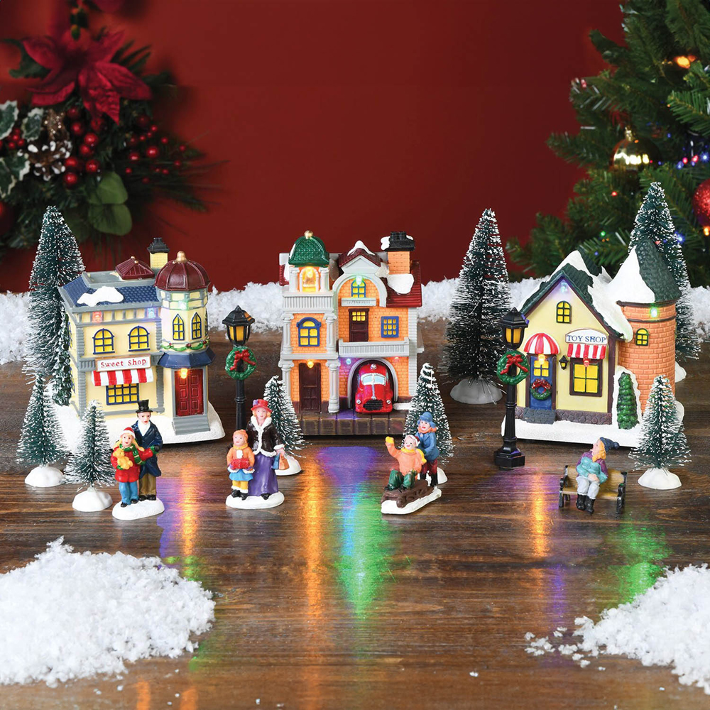 Christmas Shops Mini Scene Christmas Decoration Set of 17 Image 3