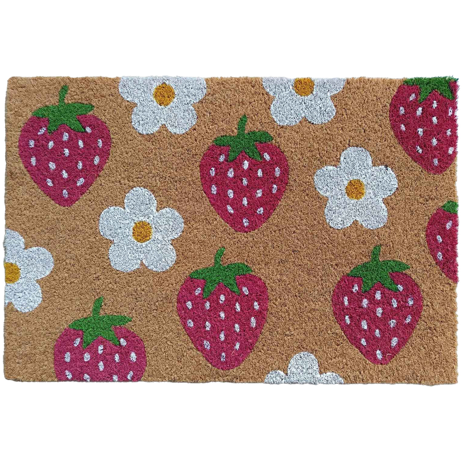 Printed Spring or Strawberry Coir Mat - Multicolour Image 2