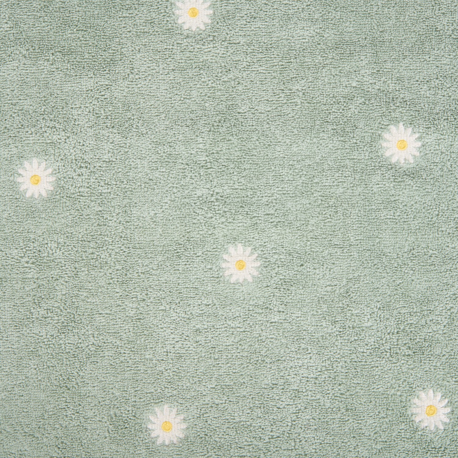 Daisy Embroidered Hand Towel Sage Image 3