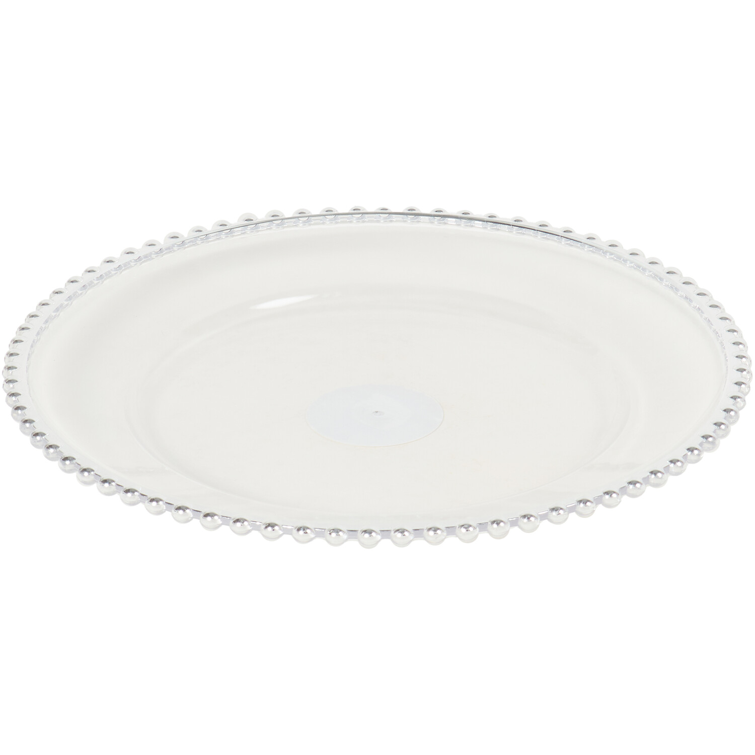 13" Charger Plate with Metallic Rim - Silver Image 2