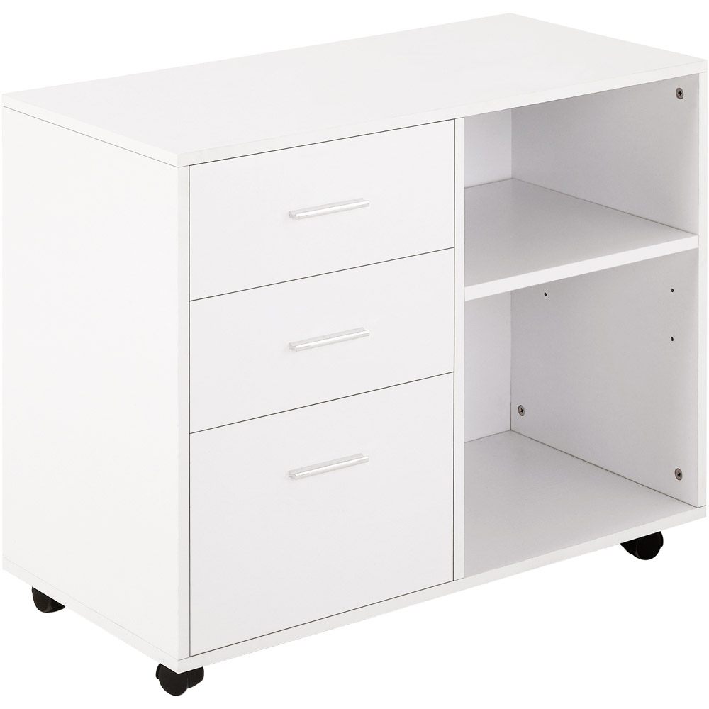Portland White Rolling Storage Cabinet Image 2