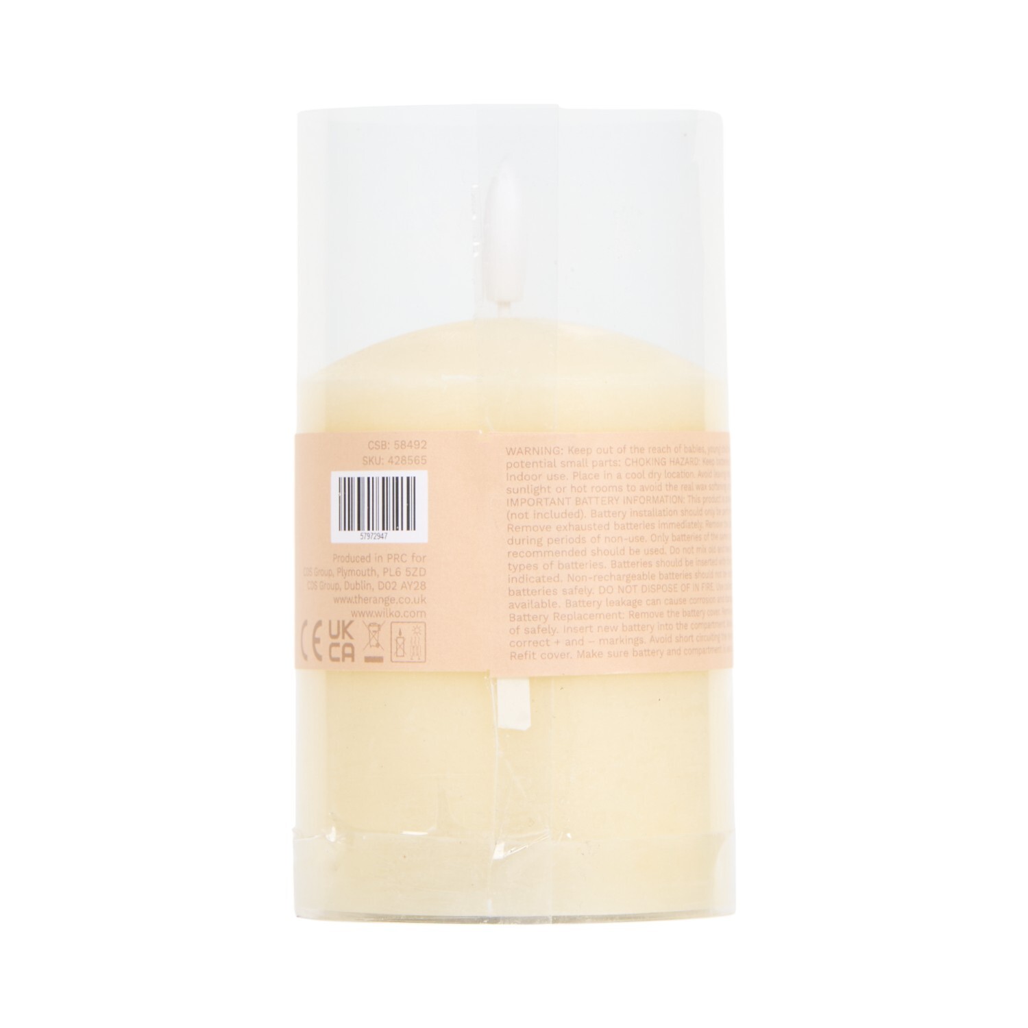Natural Domed LED Candle - Natural / 10cm Image 2