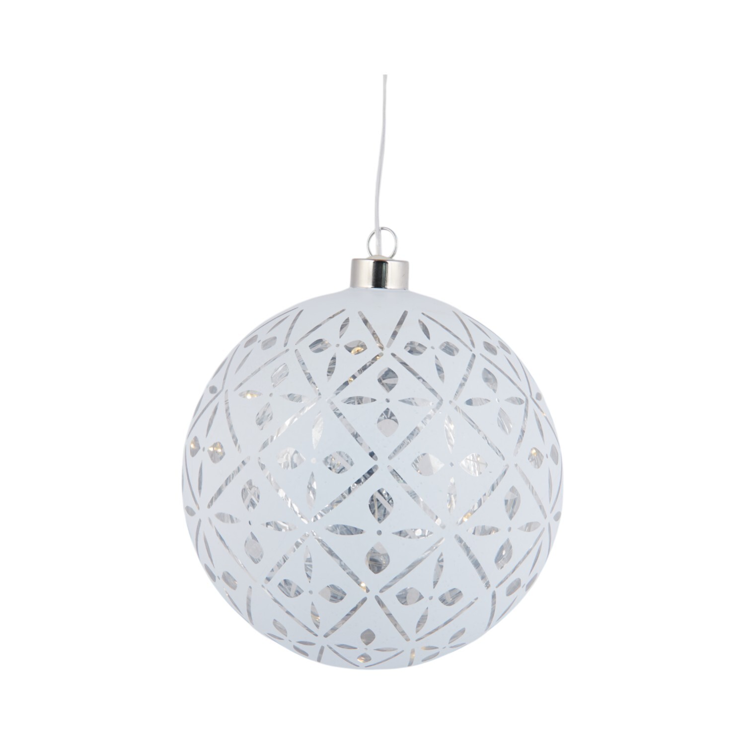 Matte Bauble with Rope White Image 2