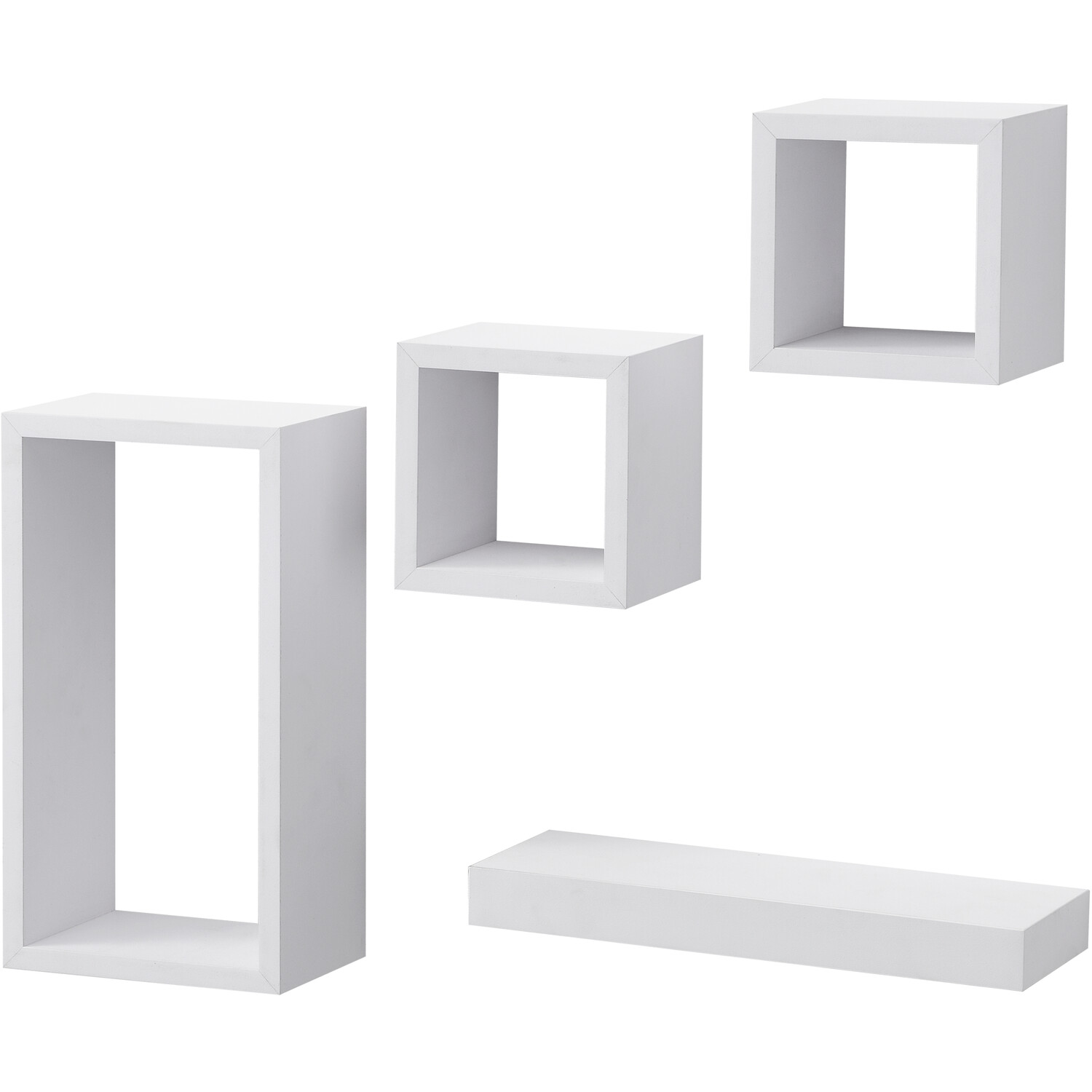 Set of 4 Latitude Floating Shelves - White Image 3