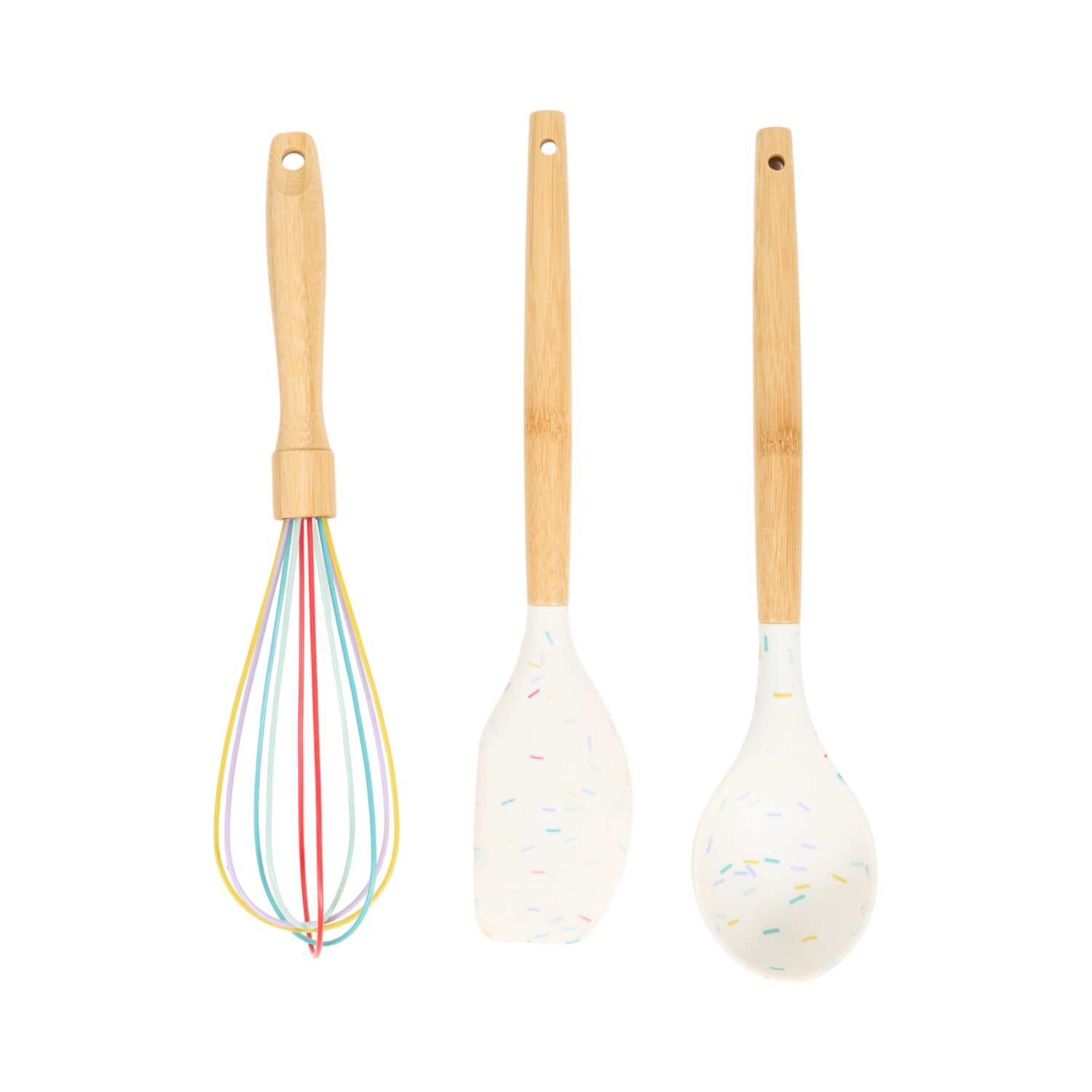 Pack of 3 Little Bakers Sprinkles Silicone and Bamboo Utensils White Image 2