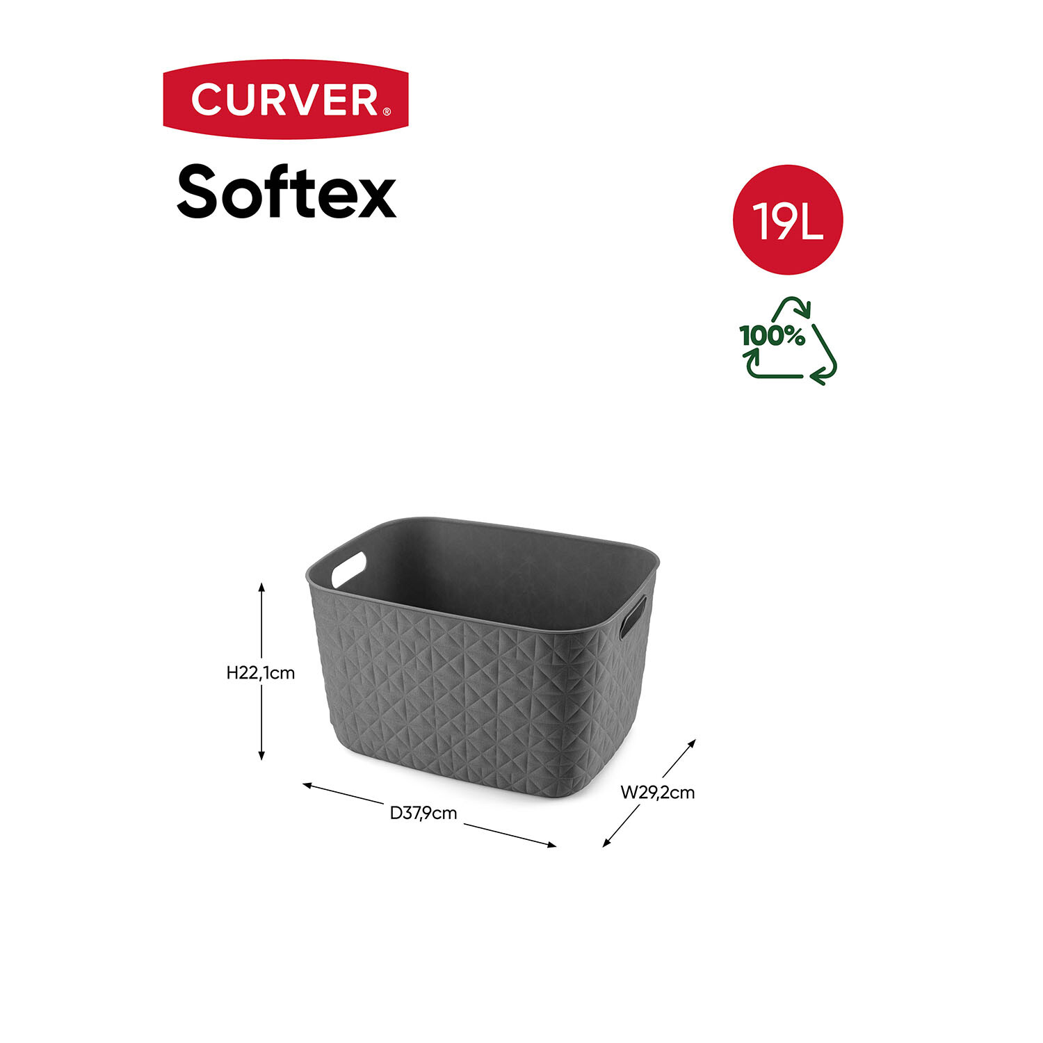 Curver Softex 19L Grey Storage Basket Image 9