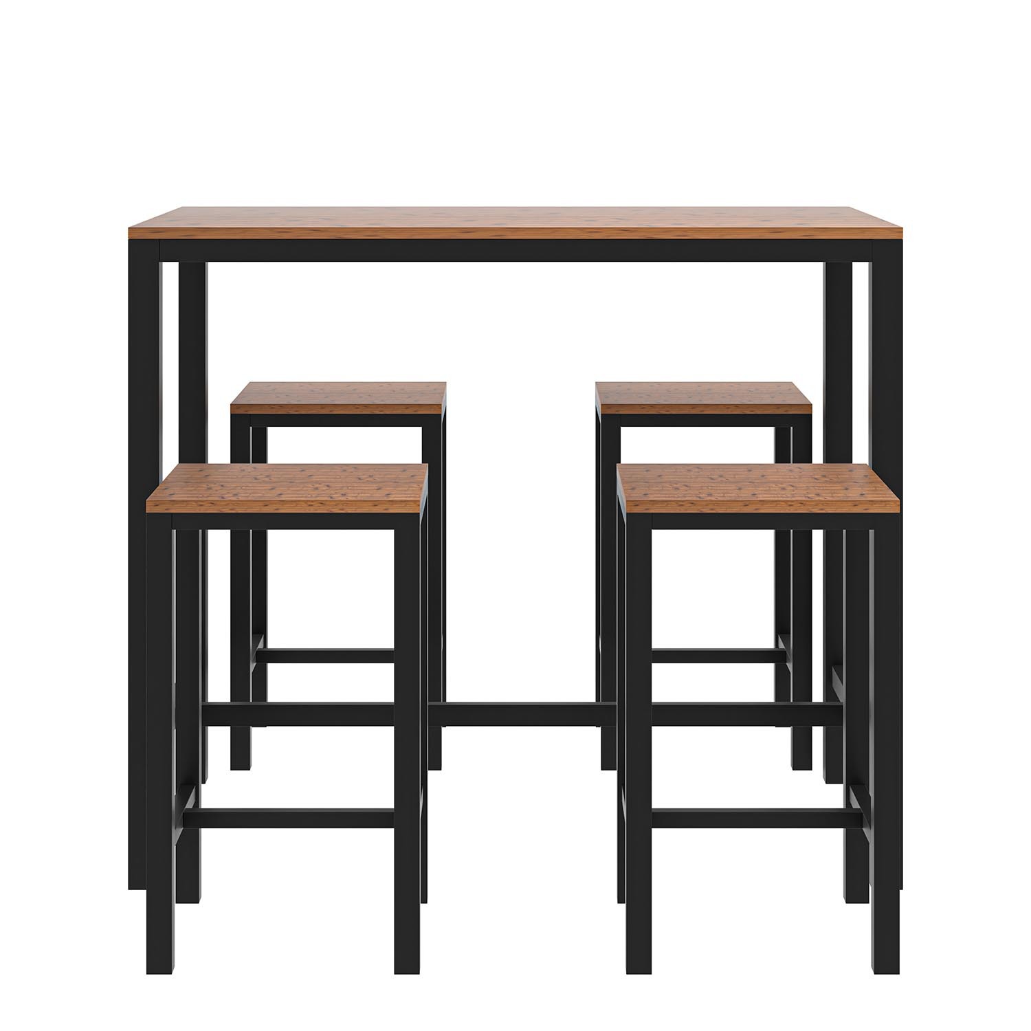 Camden 4 Seater Dining Set Brown and Black Image 4