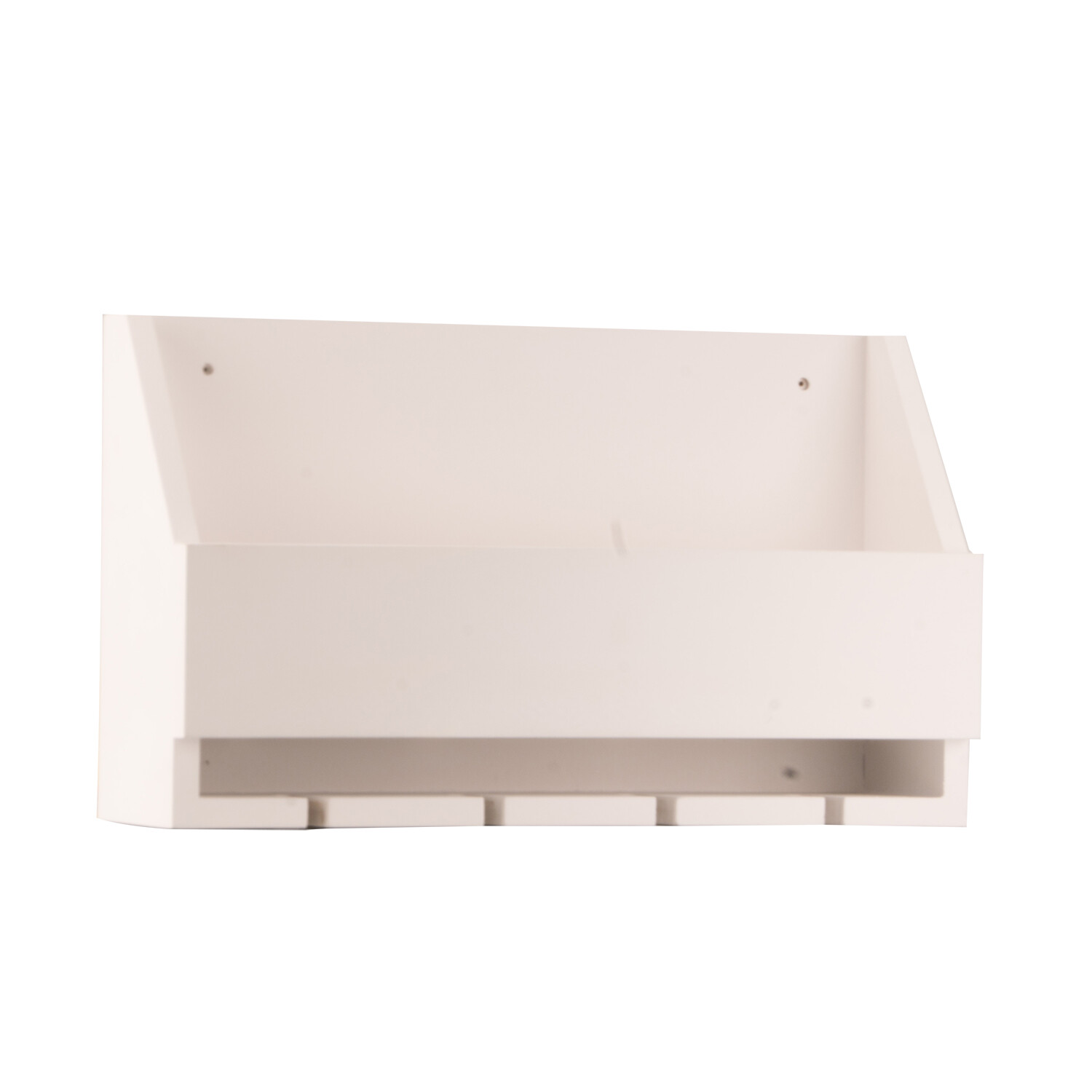 My Home White Wooden Wine Bottle And Glass Holder Image 2