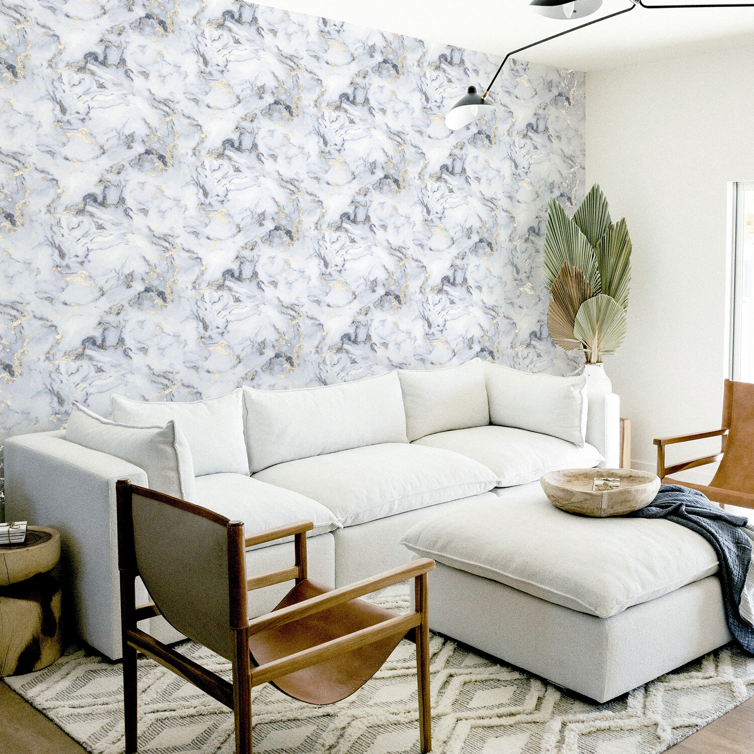 Bahia Marble Wallpaper - Monochrome and Gold Image 4