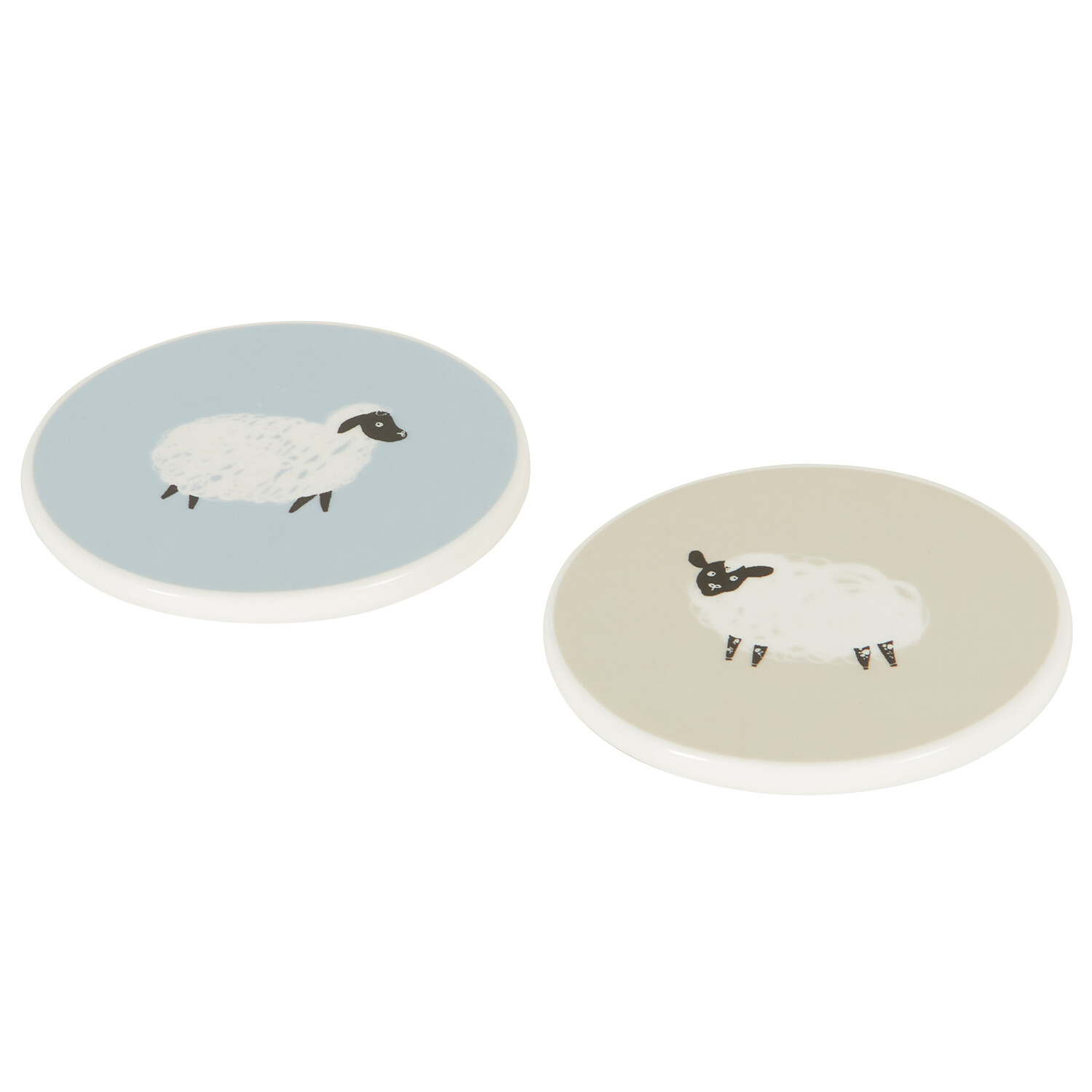 Highland Flock Ceramic Coaster - Taupe or Blue Image 4