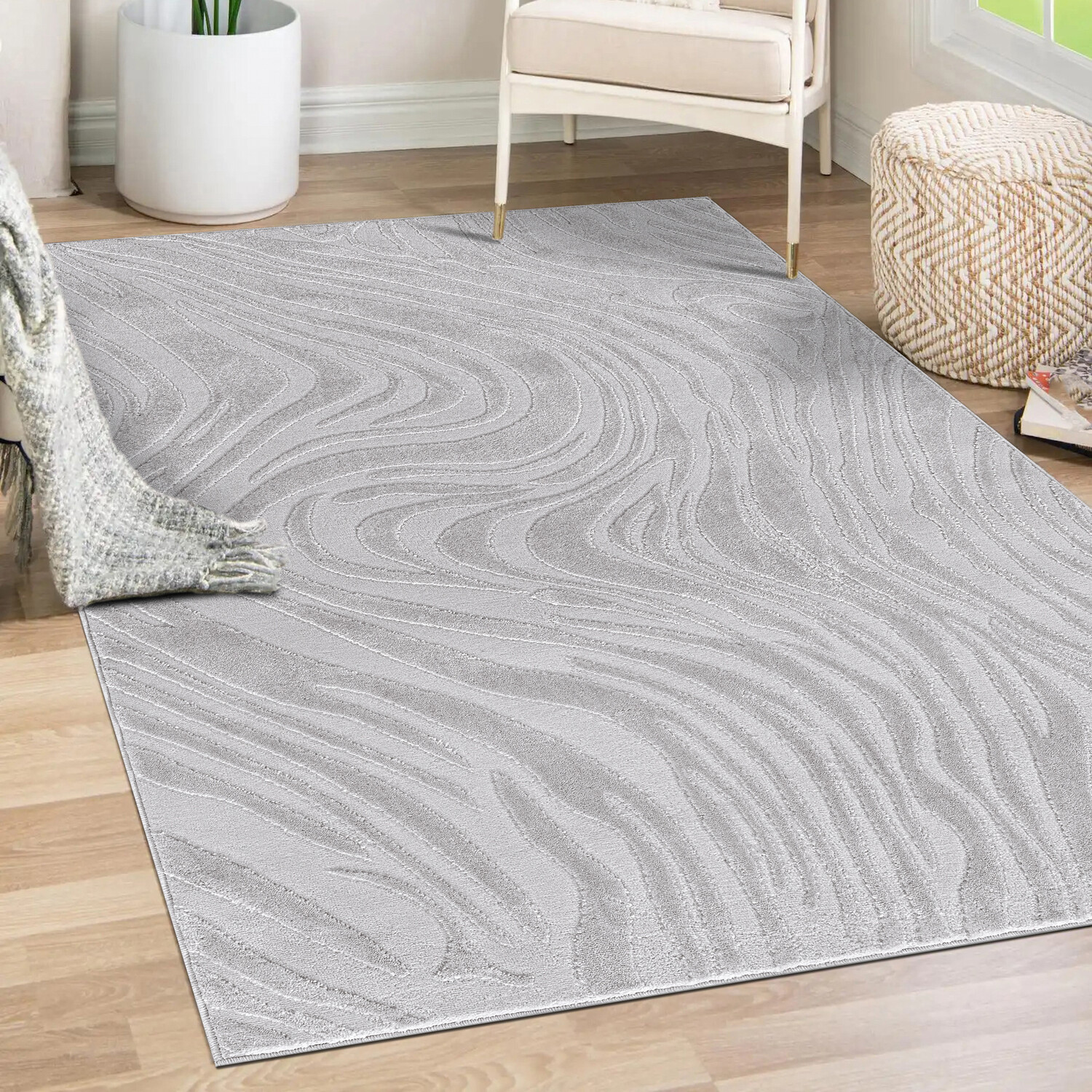 Boutique Wave Rug - Silver / 160cm Image 2