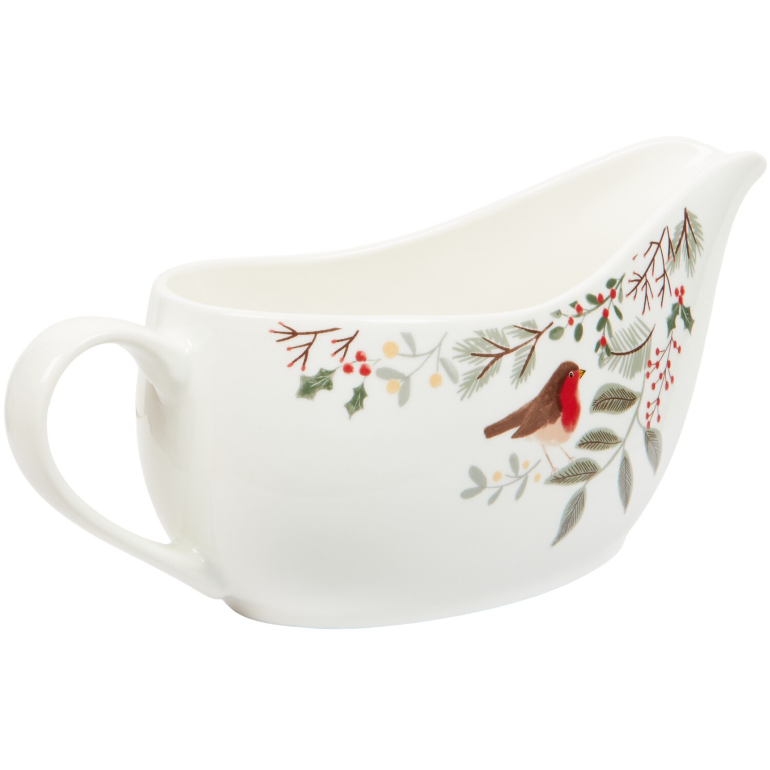 Merry Robin Gravy Boat White Image 3
