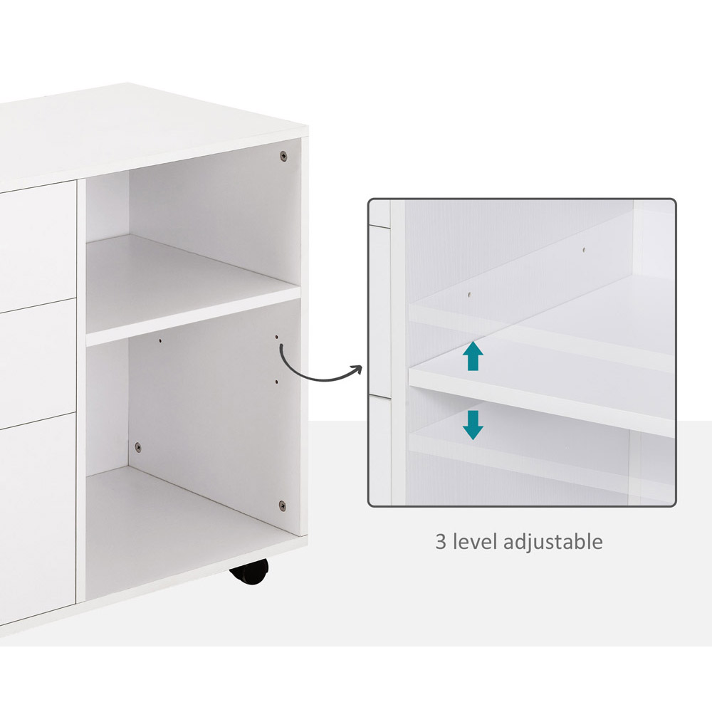 Portland White Rolling Storage Cabinet Image 4