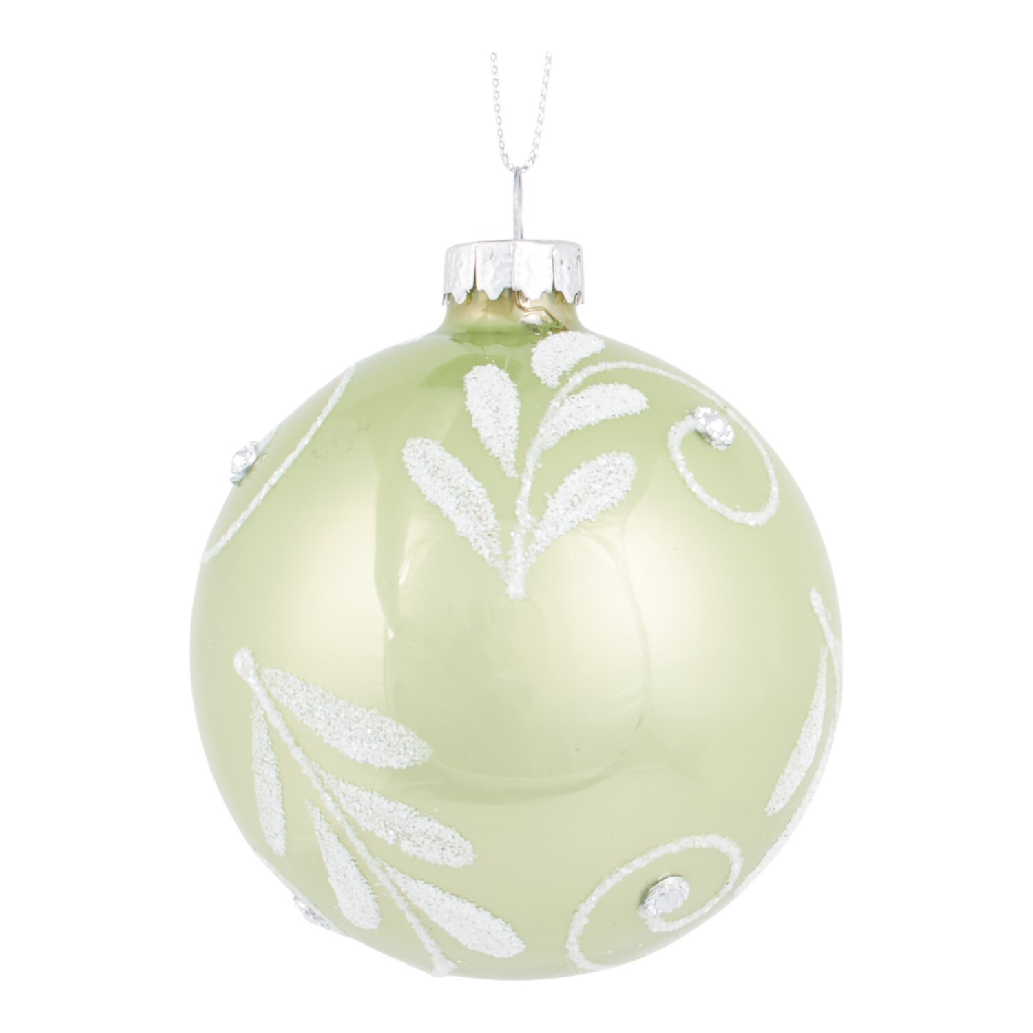 Sage Green Embellished Bauble Image 2