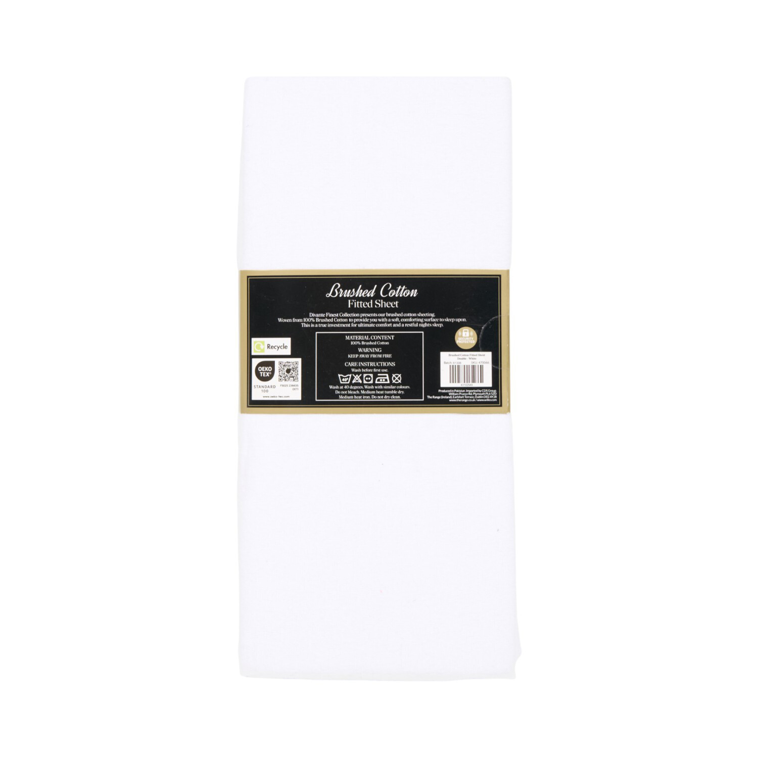 Cosy Brushed Cotton Fitted Sheet White King Image 3