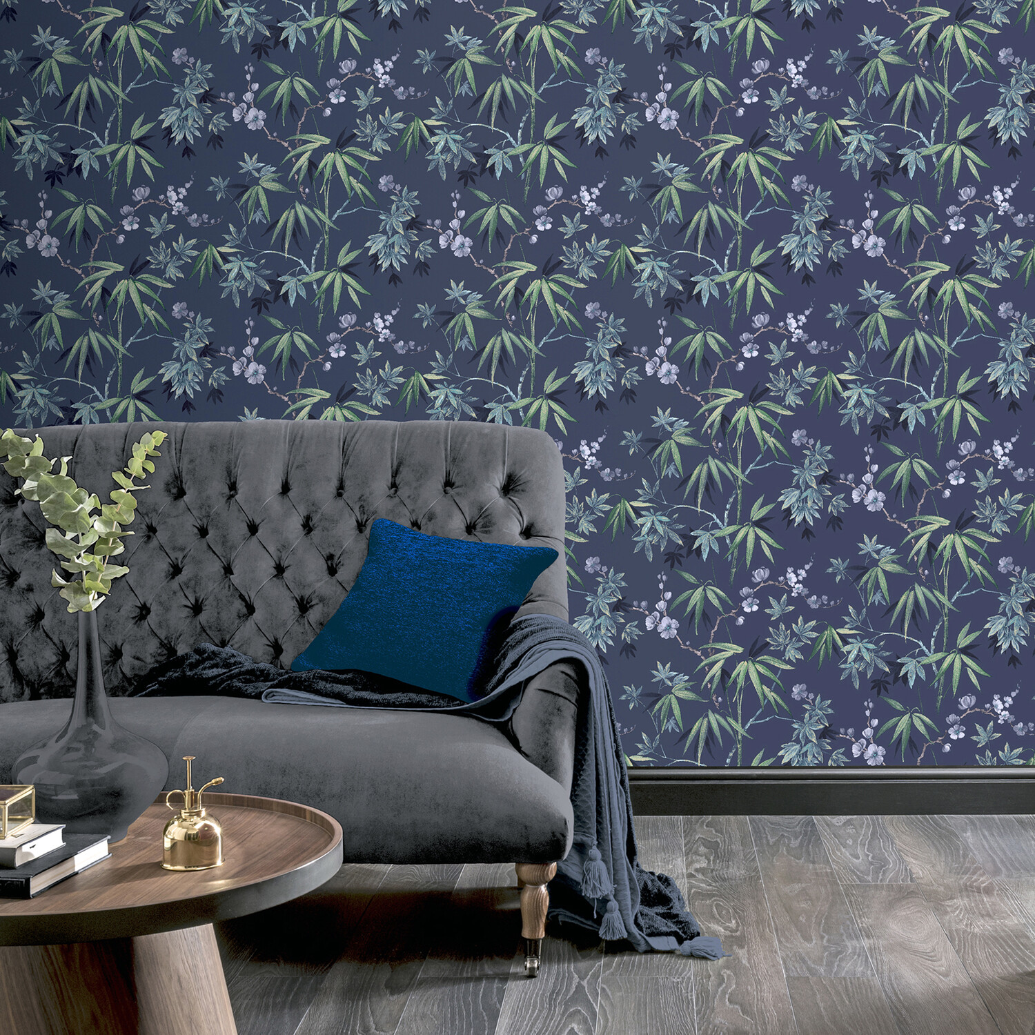 Jasmine Garden Wallpaper - Navy Image 4