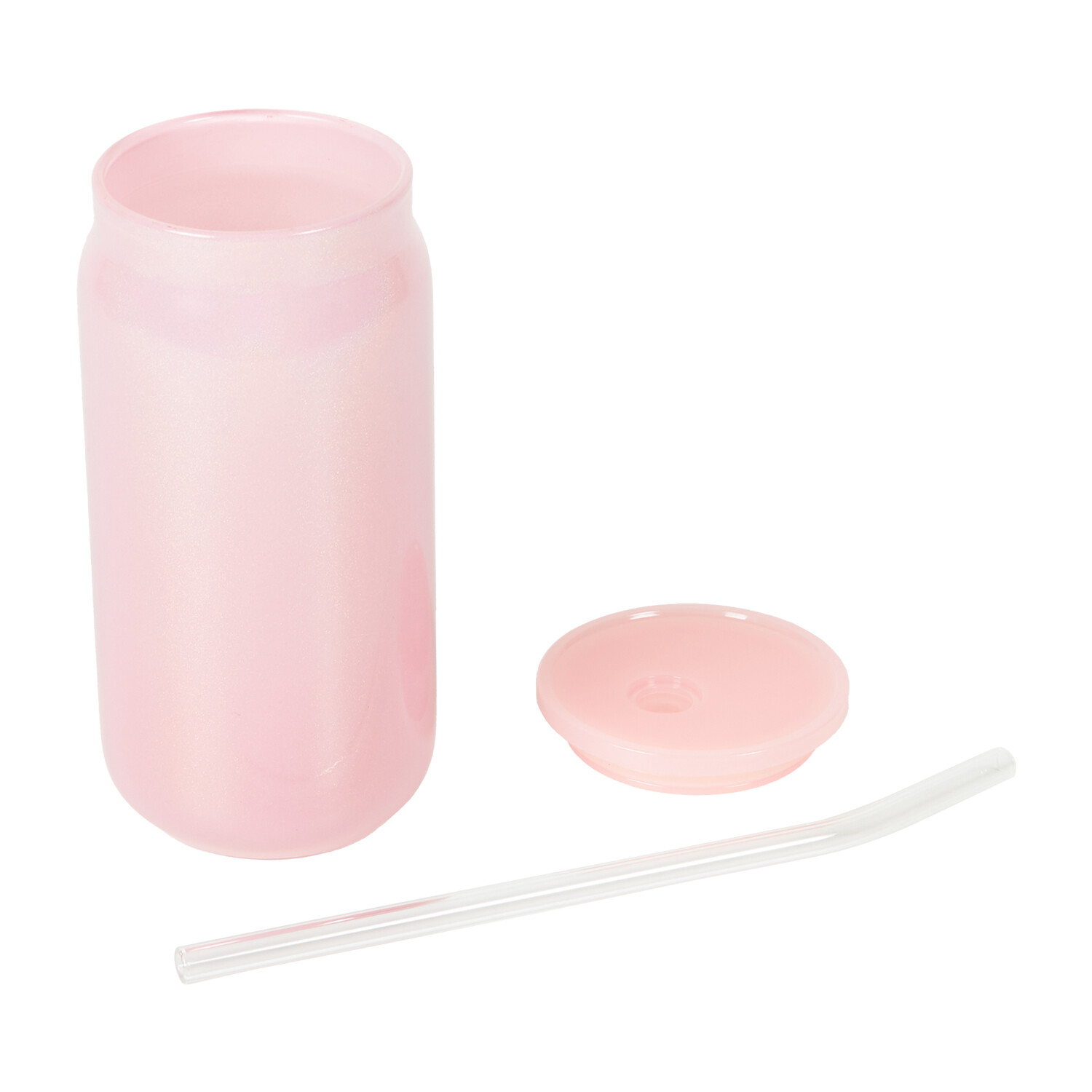 Glass Drinking Jar with Plastic Lid - Multicolour Image 3