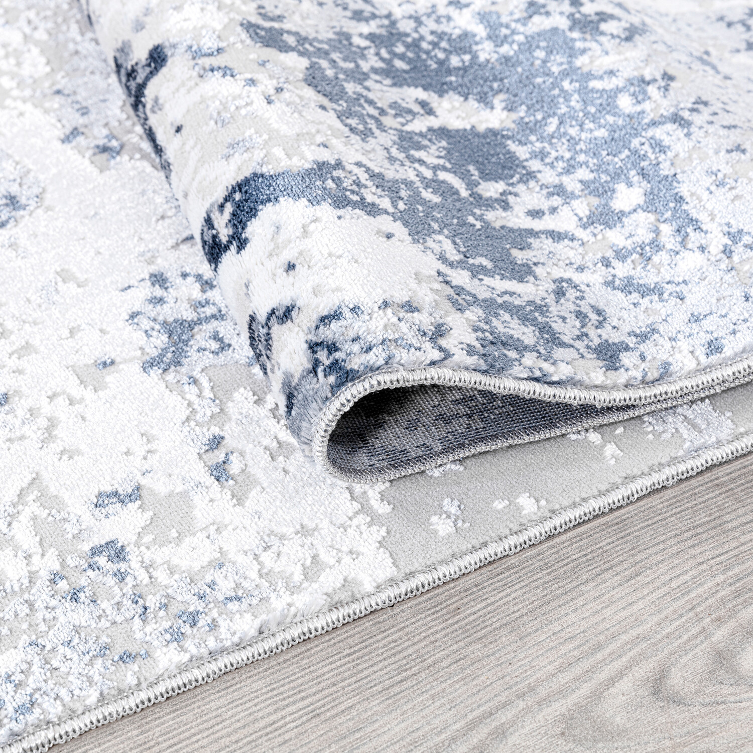 Belvedere Distressed Rug - White and Blue / 120cm Image 3
