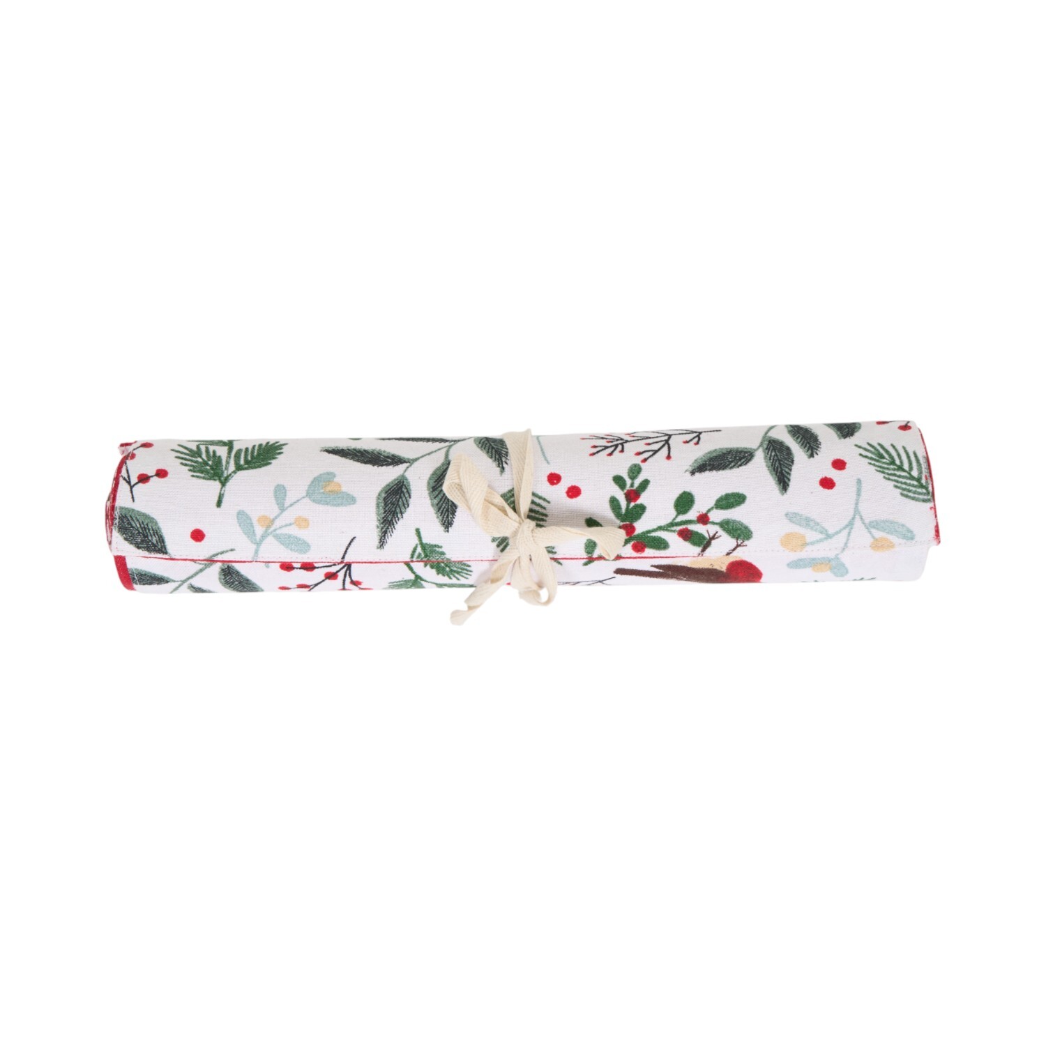 Mistletoe Robin Table Runner White Image 2