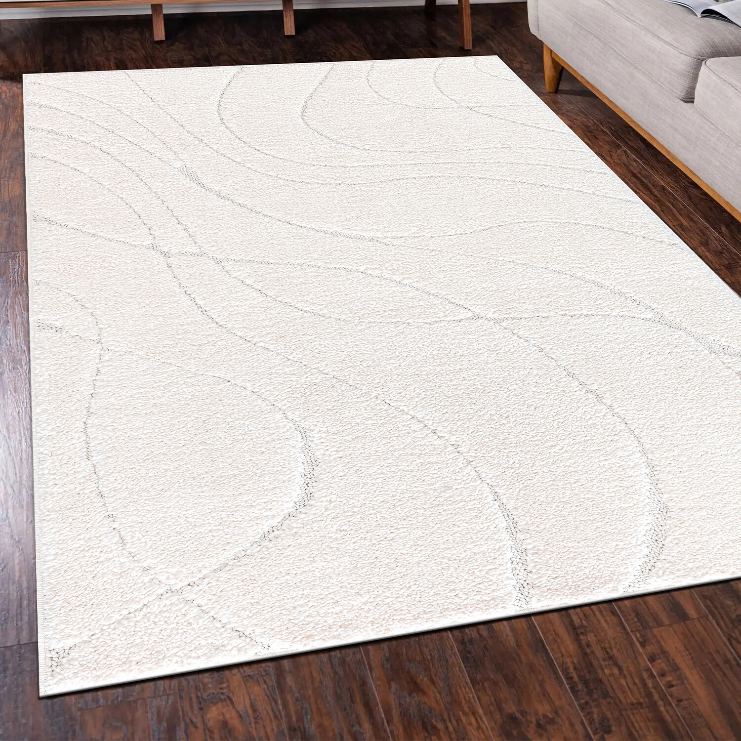 Nevada Abstract Swirl Rug - Cream / 160cm Image 2